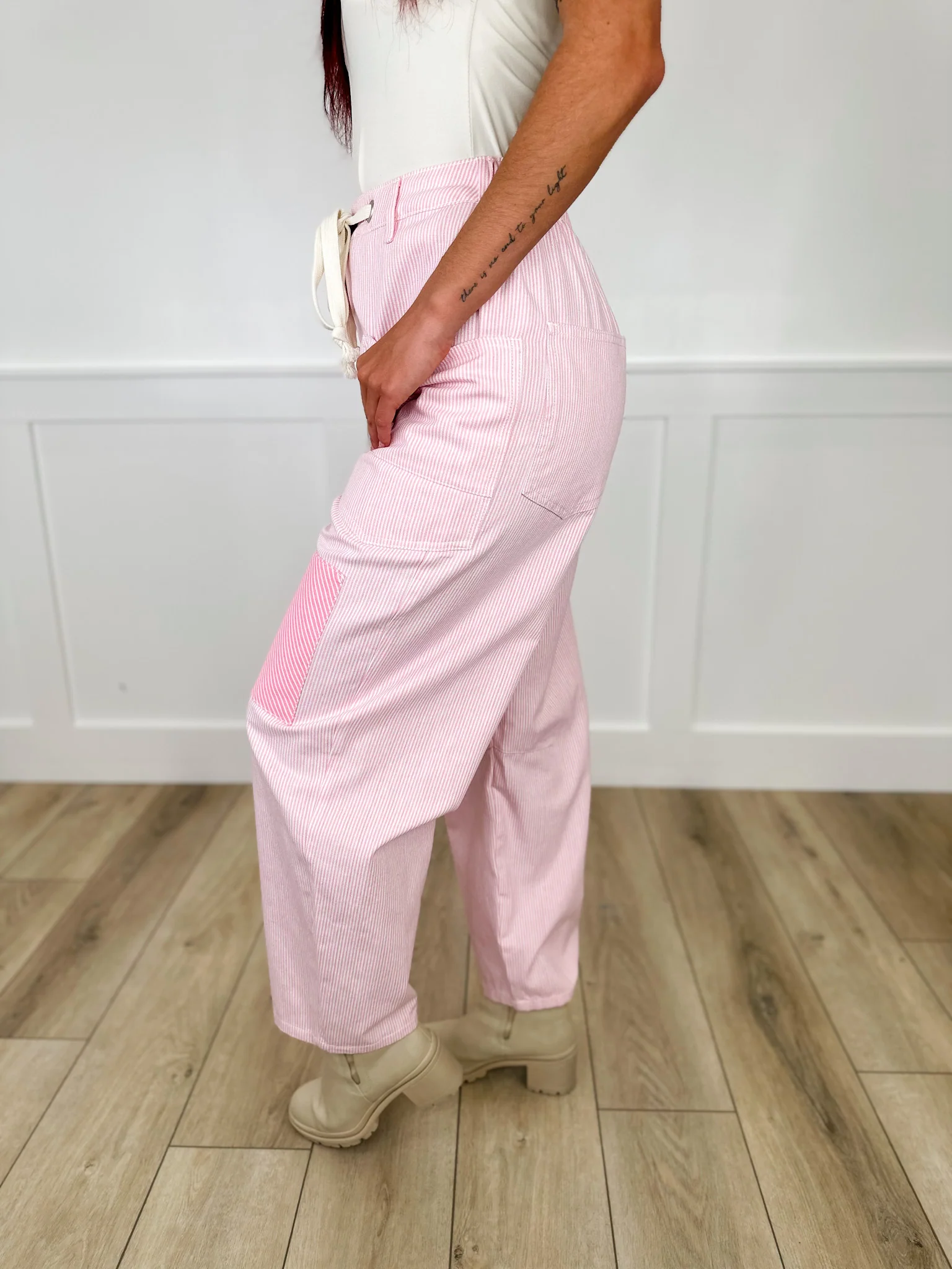 Blowing Bubbles High-Rise Striped Pink Avery Mae Bottoms - Image 2
