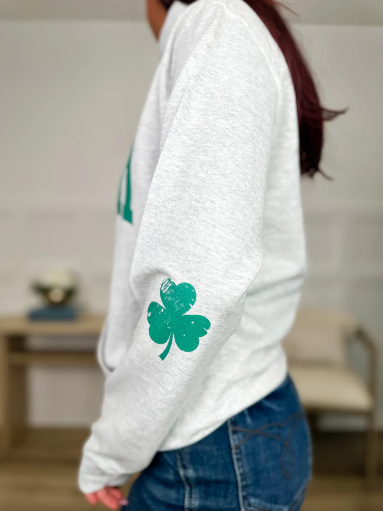Boldly Irish Cotton Blend Long Sleeve Grey Avery Mae Hoodie Sweatshirt - Image 2