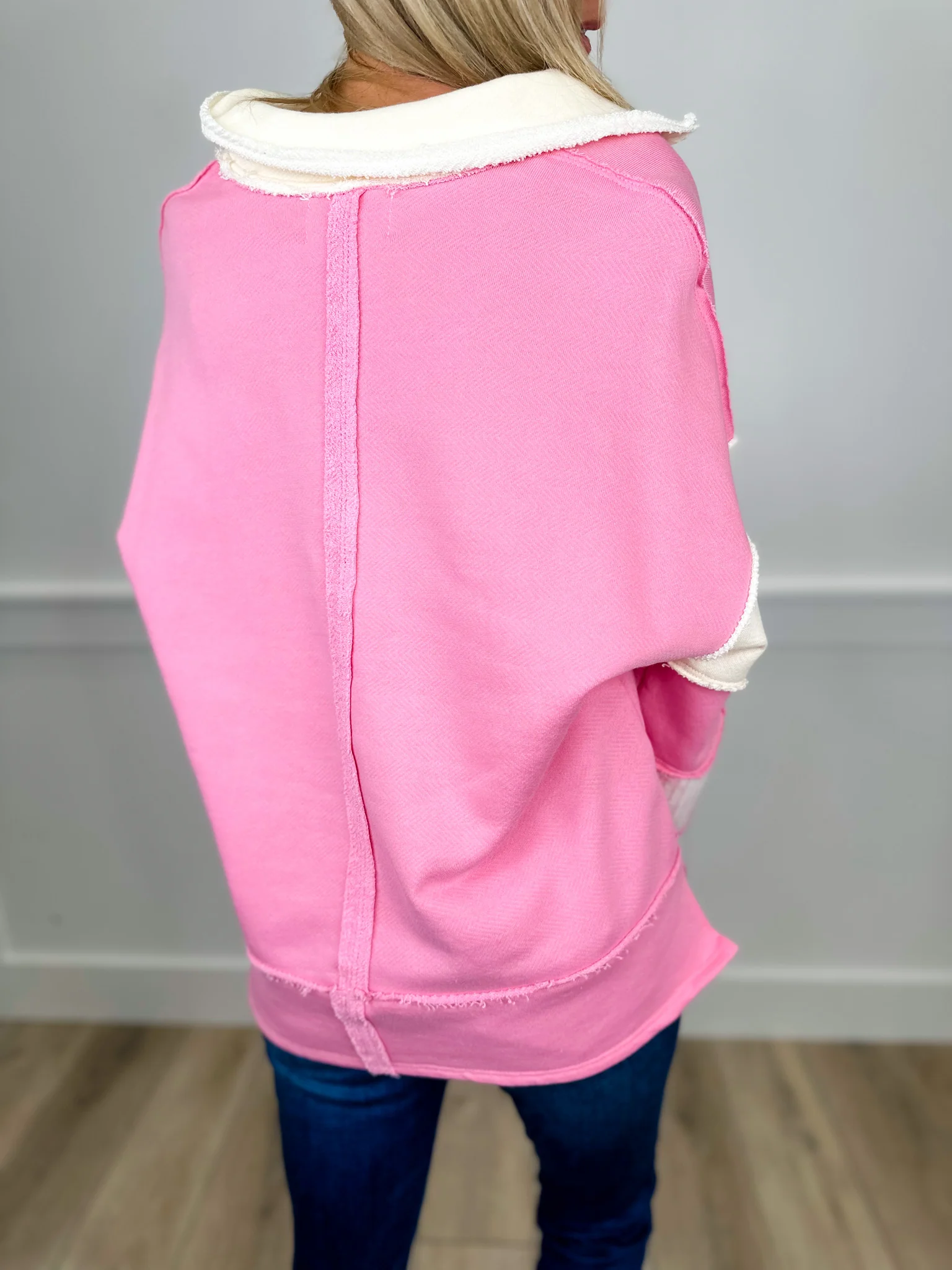 Breezy Blush Cotton Long Sleeve Pink Avery Mae Top - Image 2