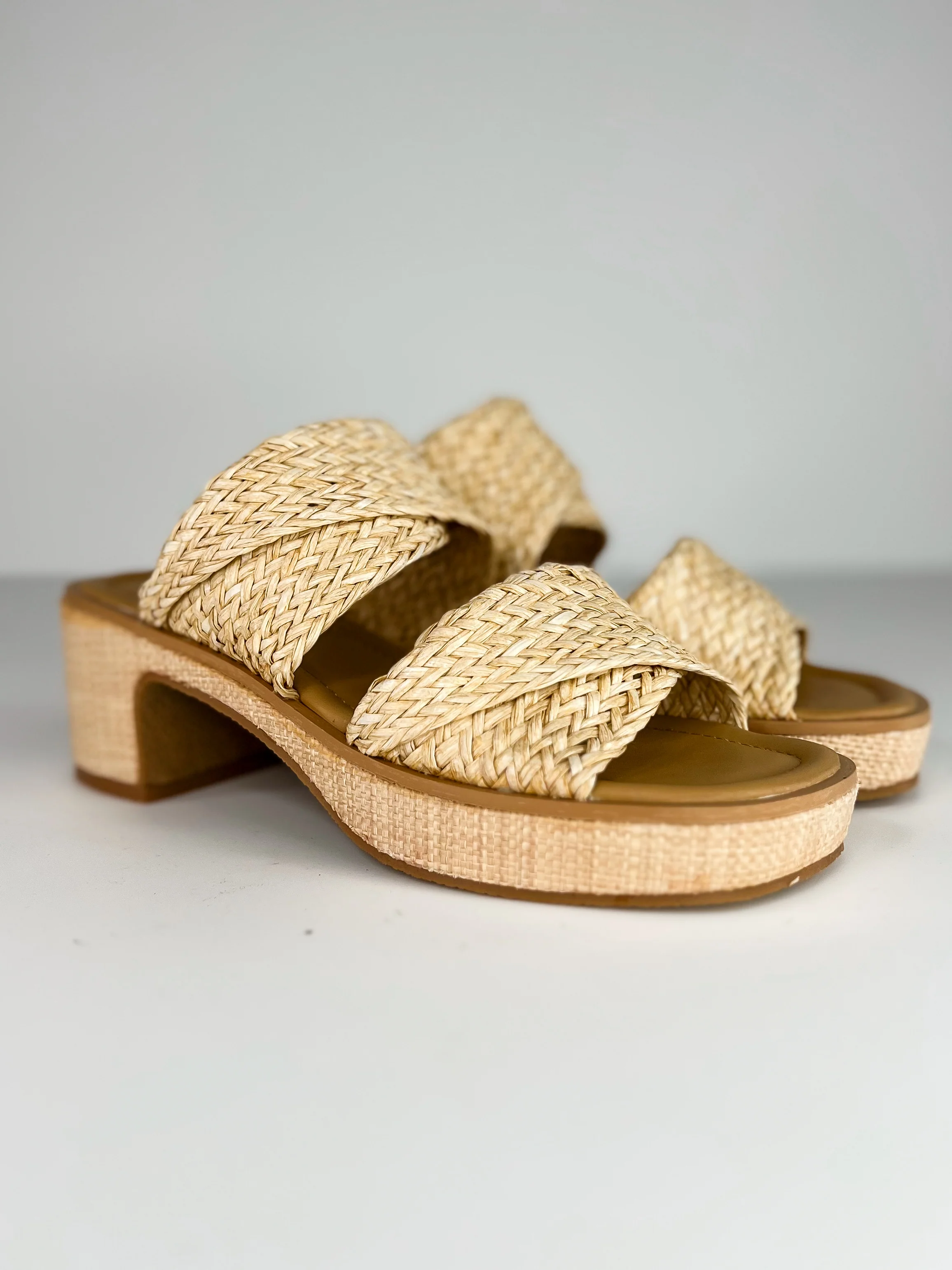 Broadcasting Live Natural Woven Heels