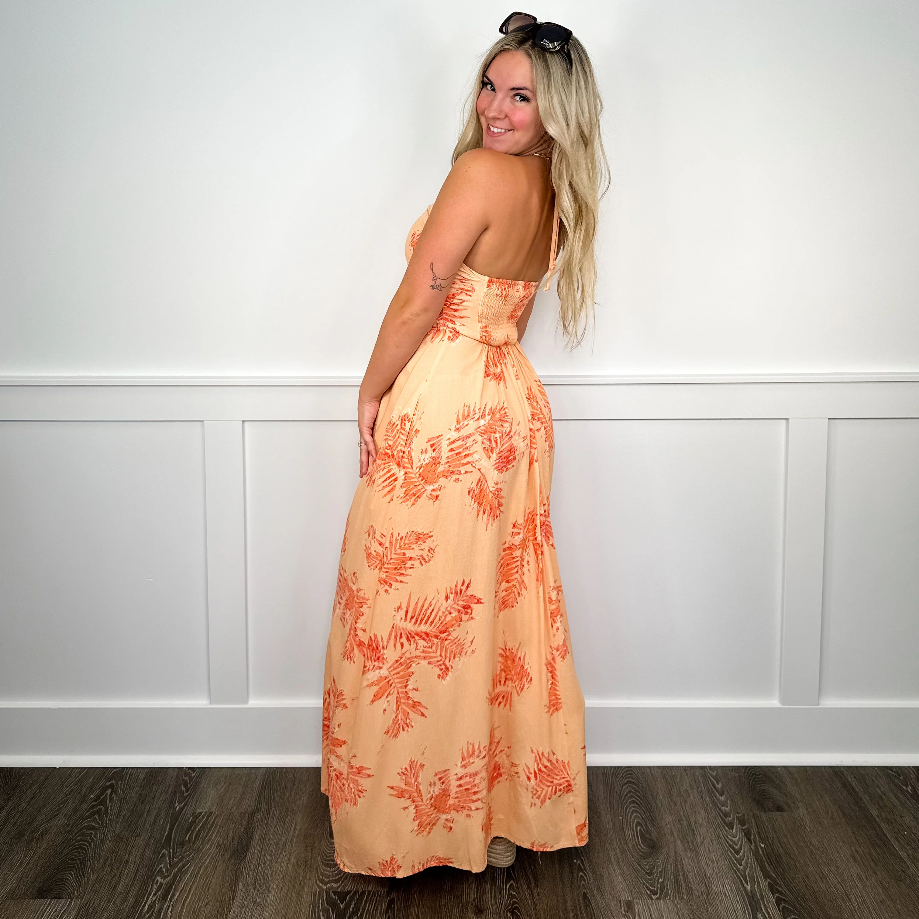 By Together Running Through My Mind Rayon Blend Orange Dress - Image 3