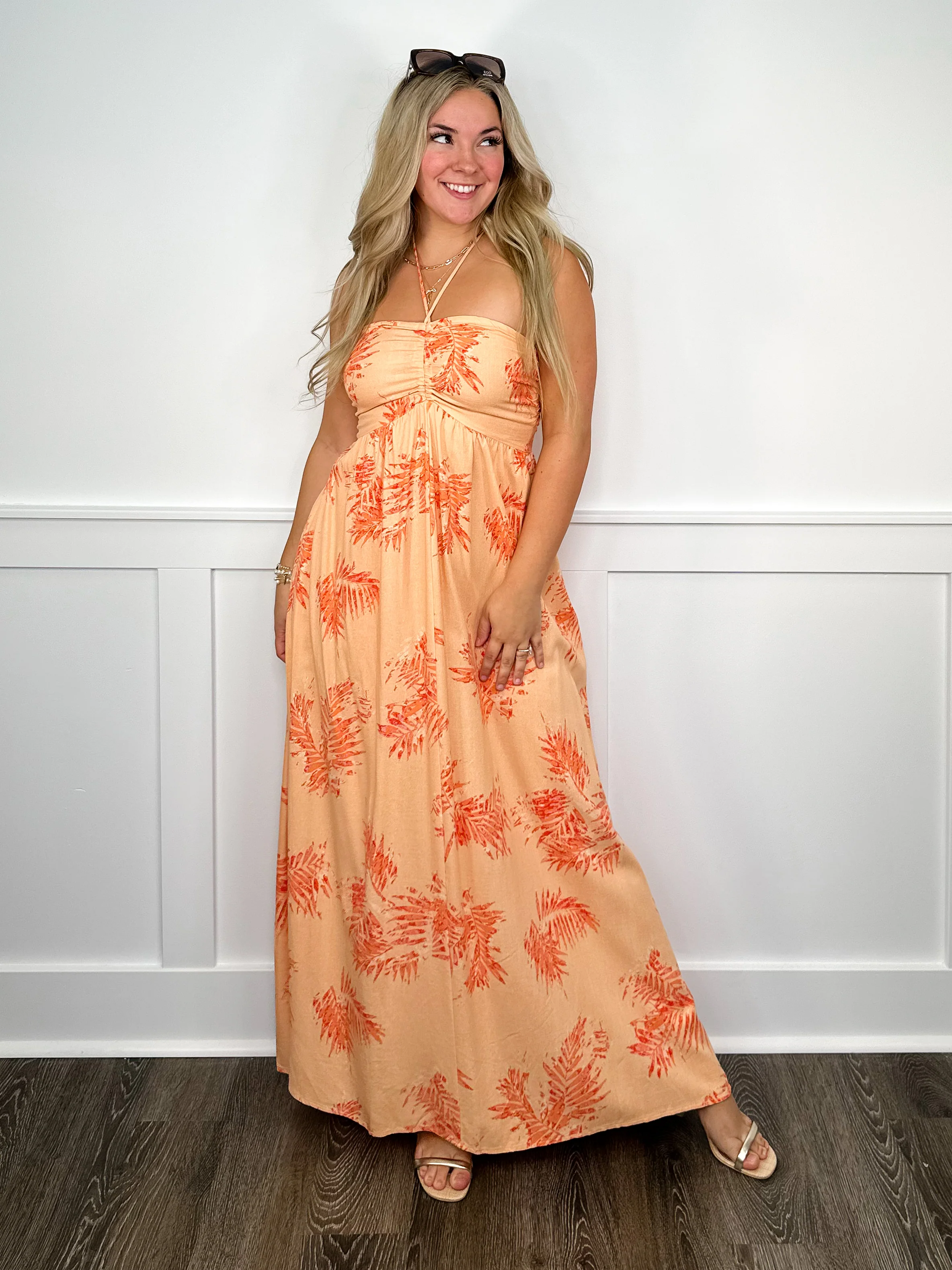 By Together Running Through My Mind Rayon Blend Orange Dress - Image 4