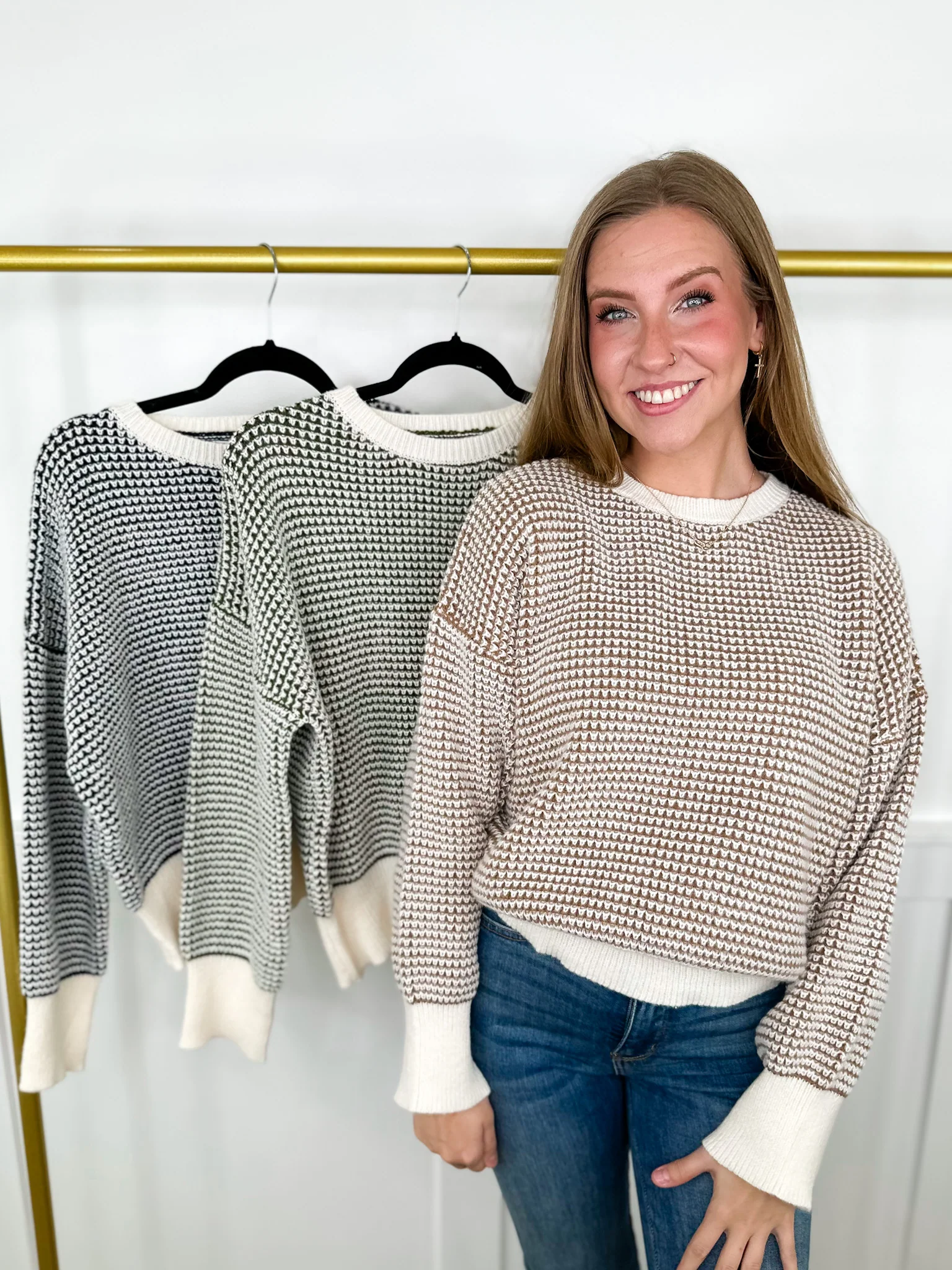 By Your Side Knit Long Sleeve Avery Mae Sweater Top - 3 colors!