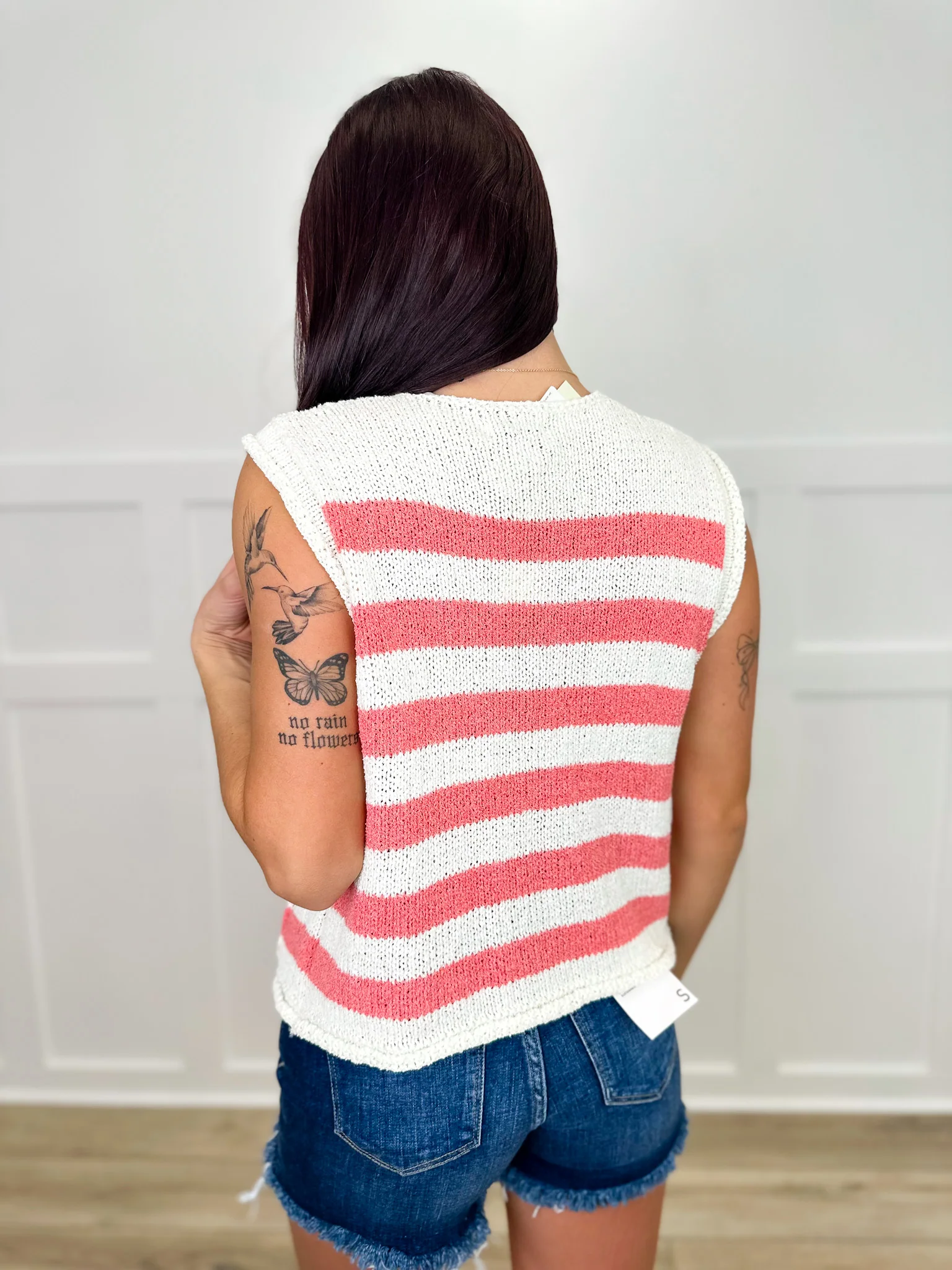 Call Me Obsessed Knit Ivory Avery Mae Mom Cropped Sweater Vest - Image 2
