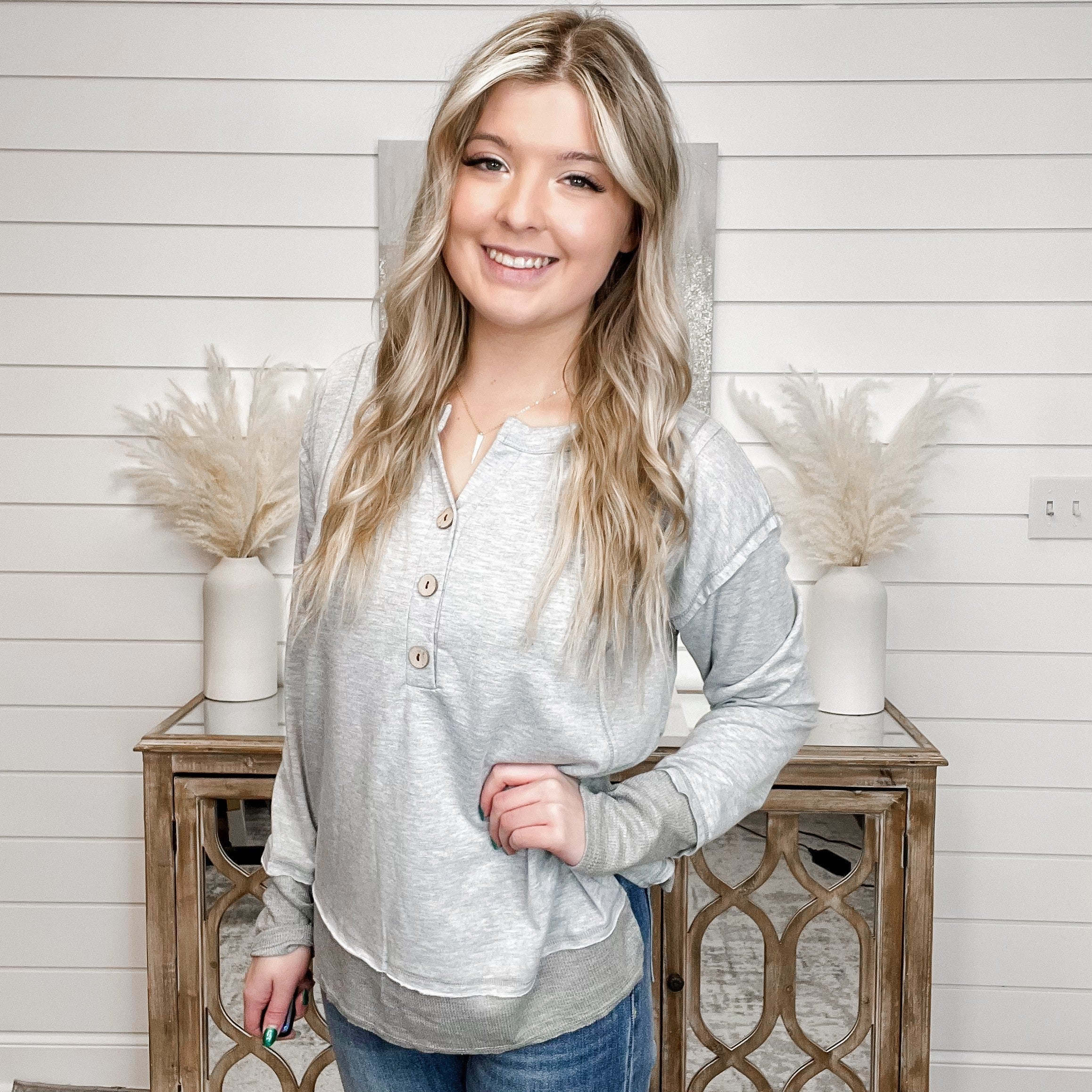 Calling the Radio Long Sleeve Top - 2 colors! - Image 3