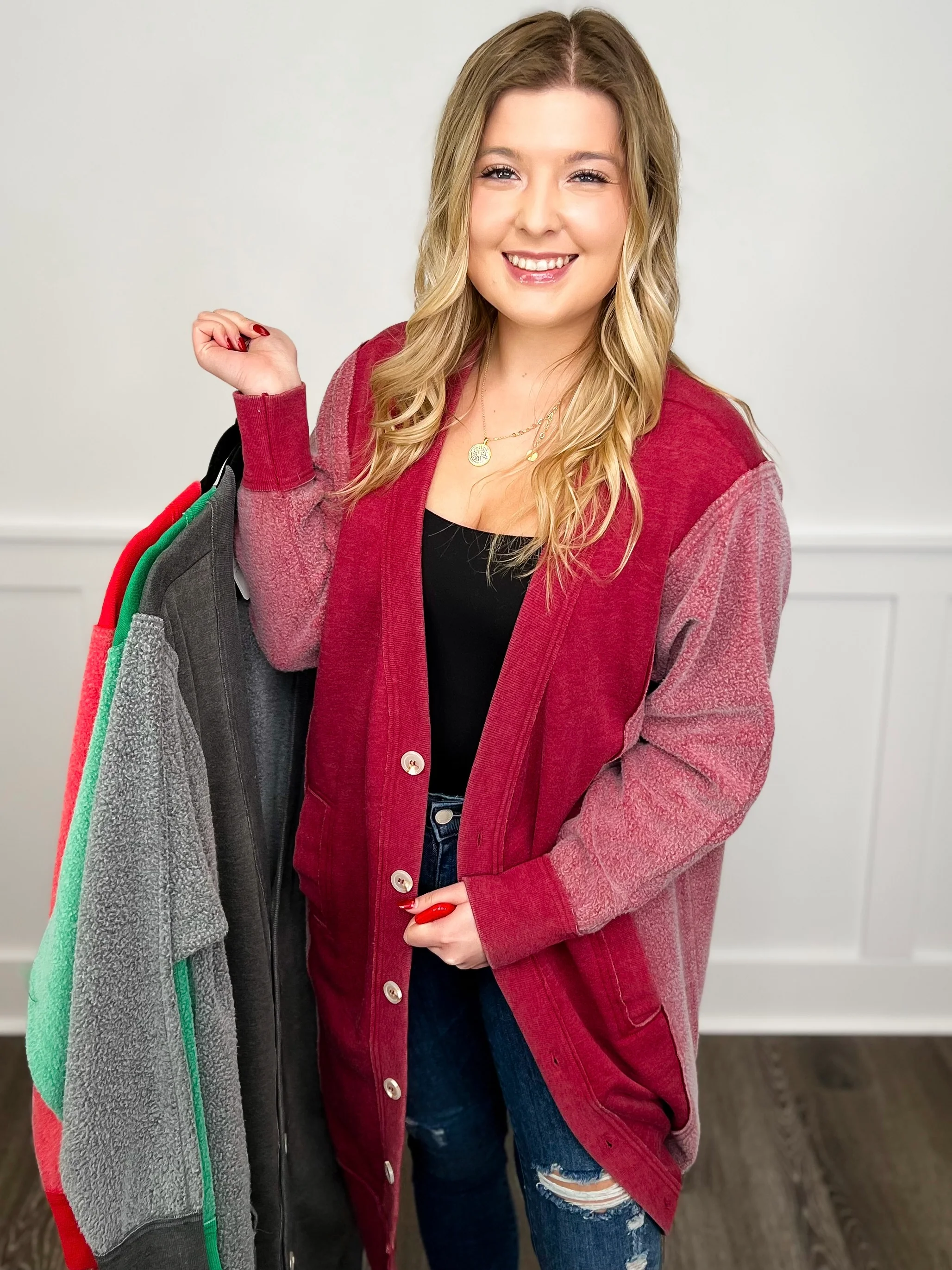 Can You Not Cotton Blend Long Sleeve Avery Mae Cardigan - 4 colors!