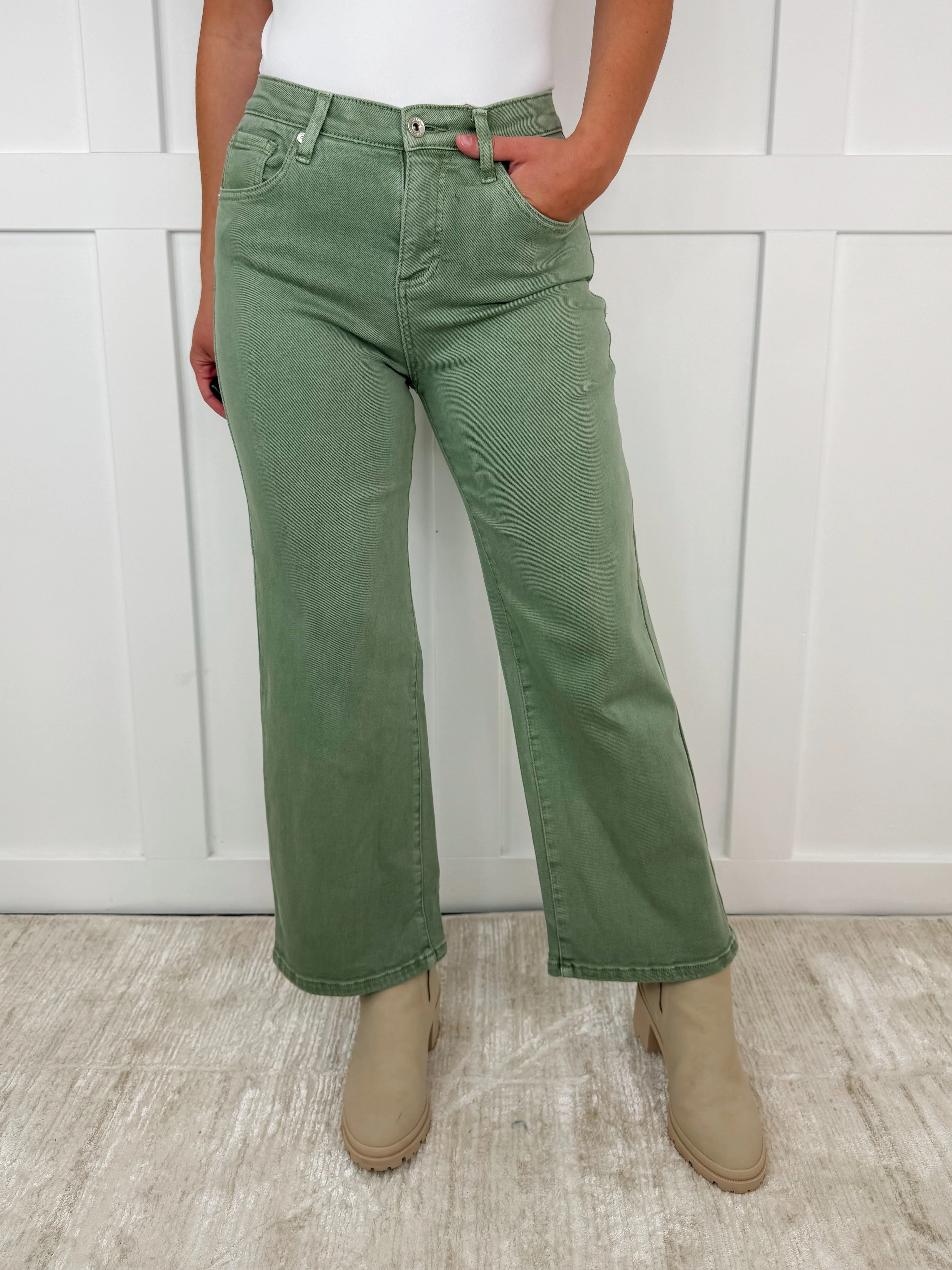 Saige Carla Tummy Control High-Rise Wide Leg Cropped Jeans - 4 colors! - Image 11