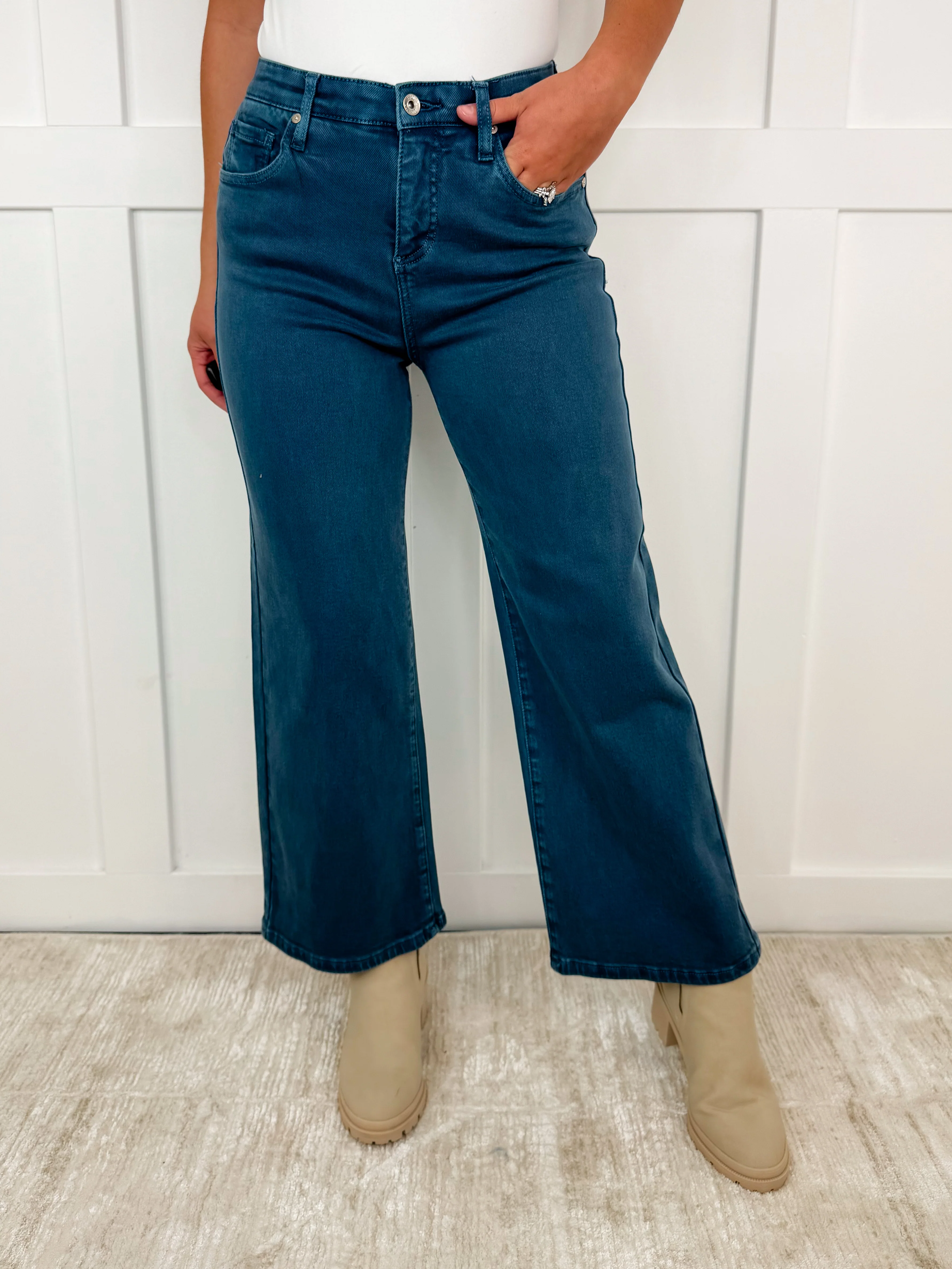Saige Carla Tummy Control High-Rise Wide Leg Cropped Jeans - 4 colors! - Image 12