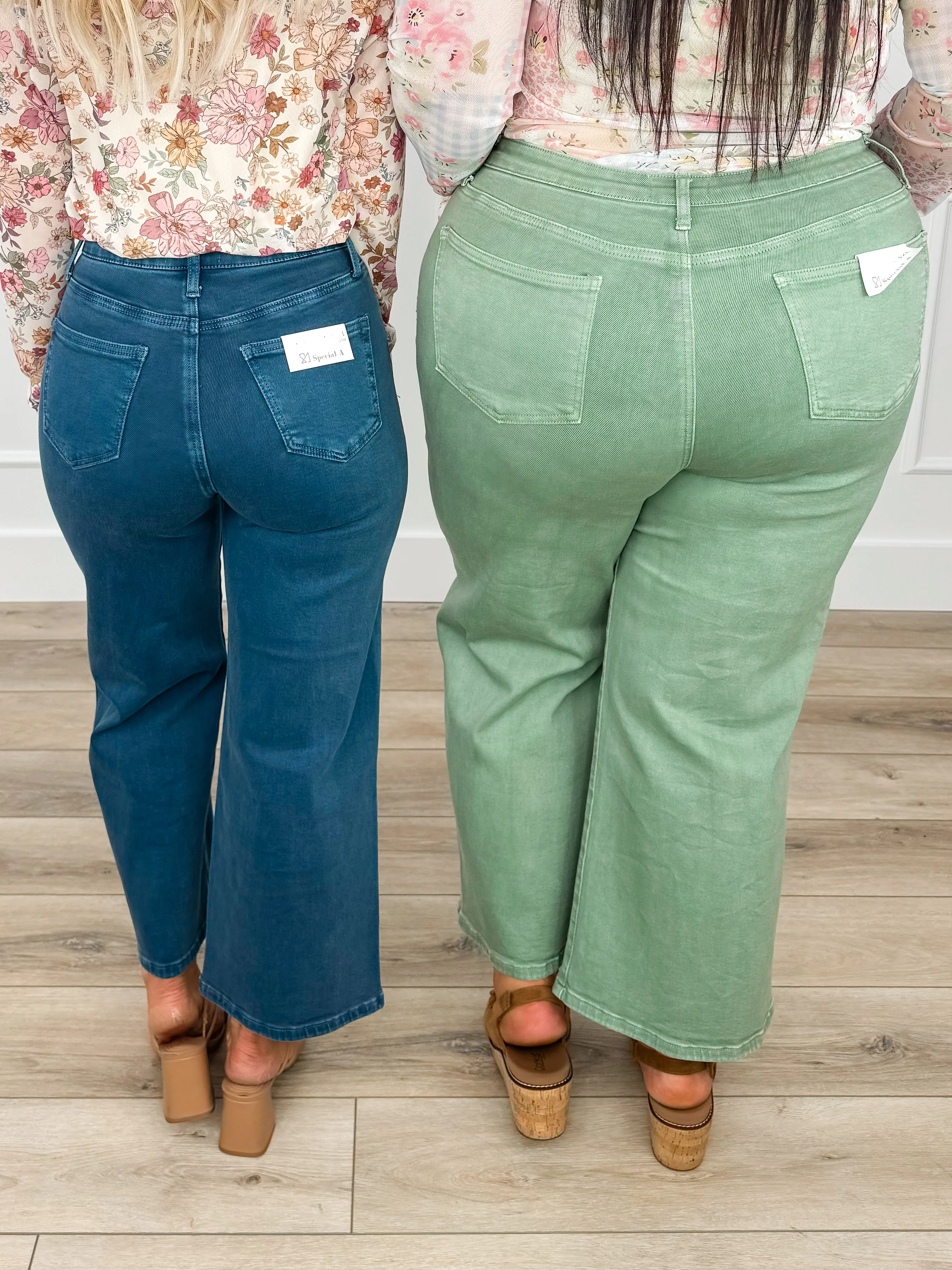 Saige Carla Tummy Control High-Rise Wide Leg Cropped Jeans - 4 colors! - Image 2