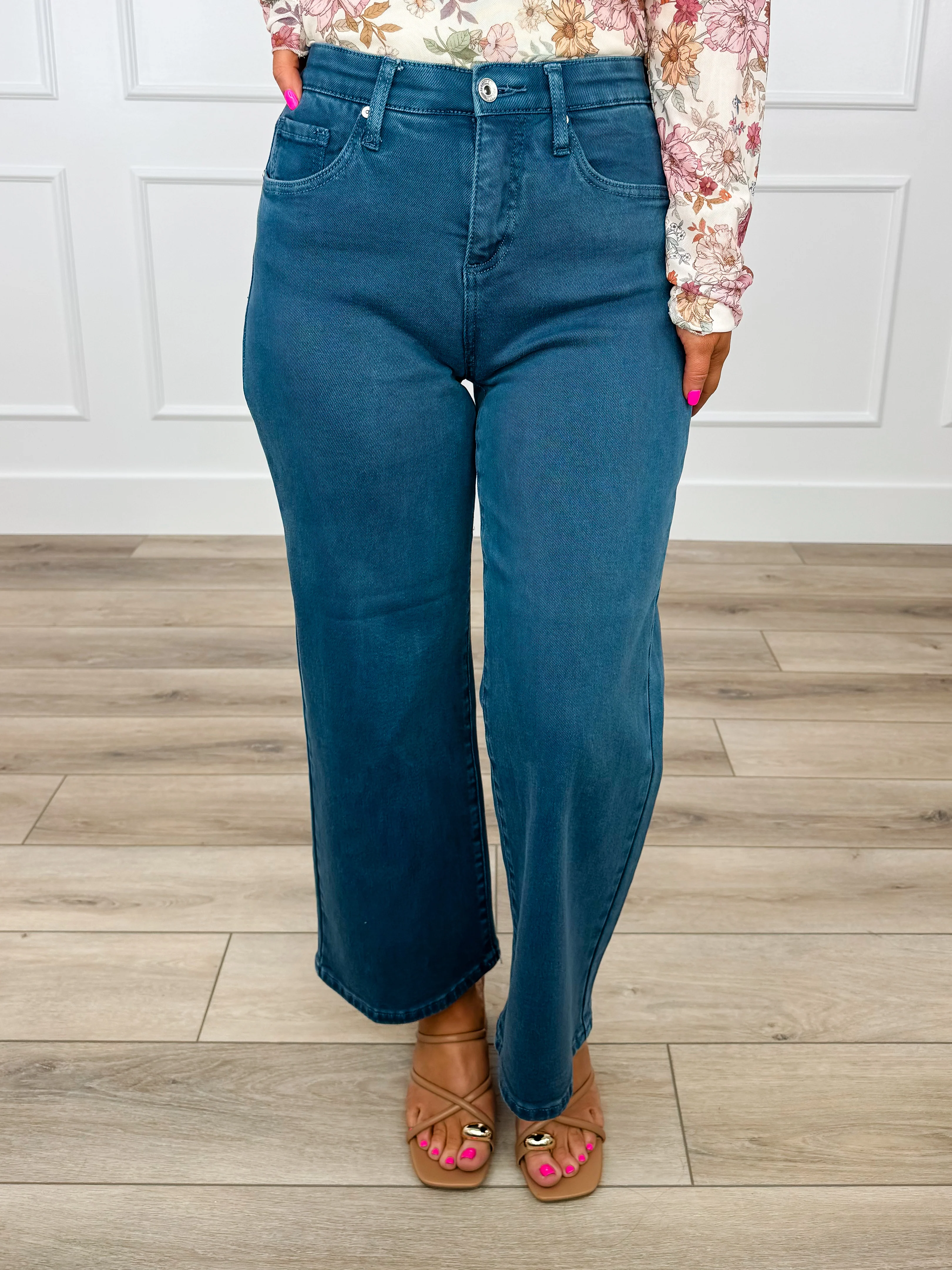 Saige Carla Tummy Control High-Rise Wide Leg Cropped Jeans - 4 colors! - Image 3