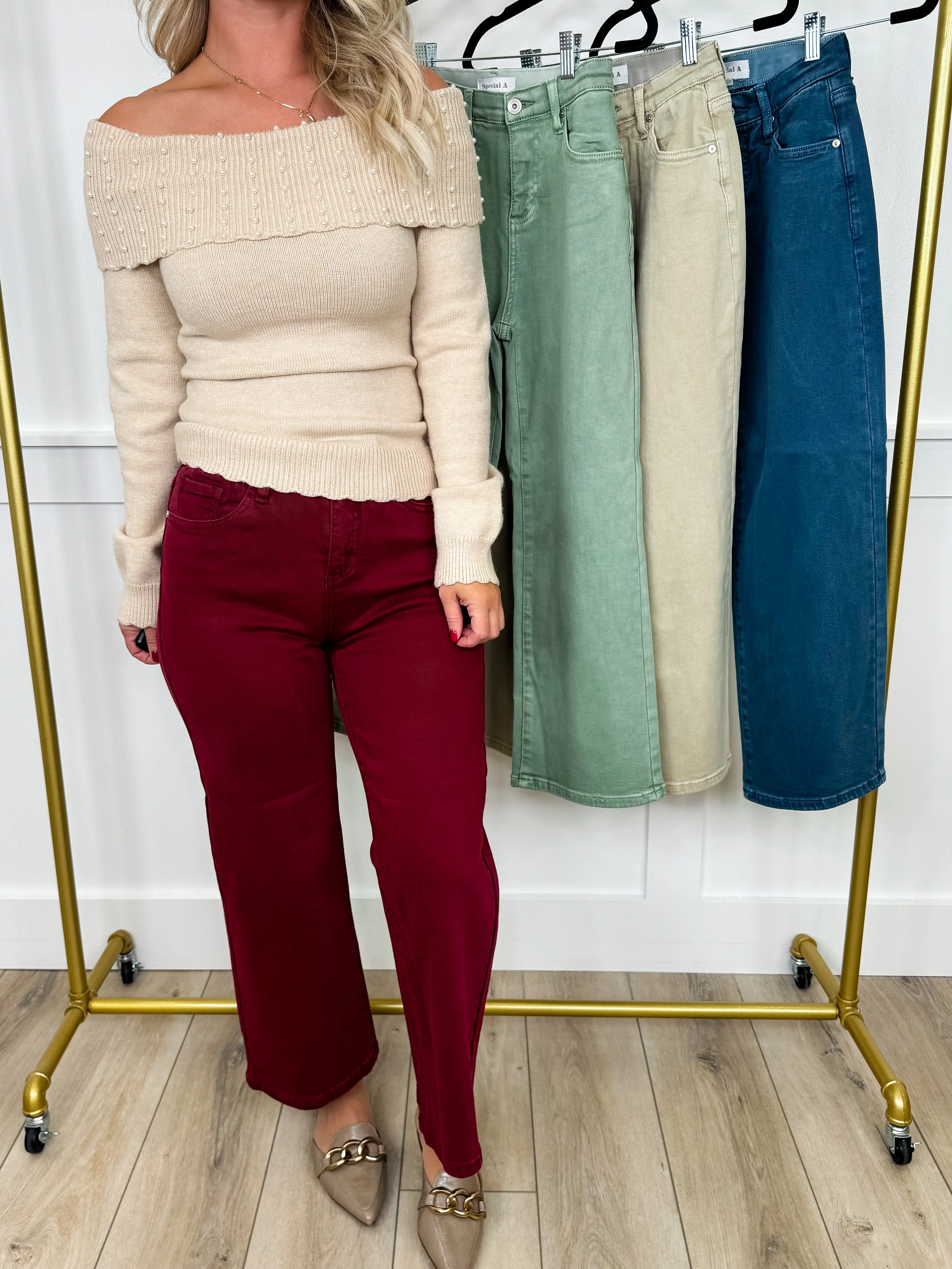 Saige Carla Tummy Control High-Rise Wide Leg Cropped Jeans - 4 colors! - Image 5