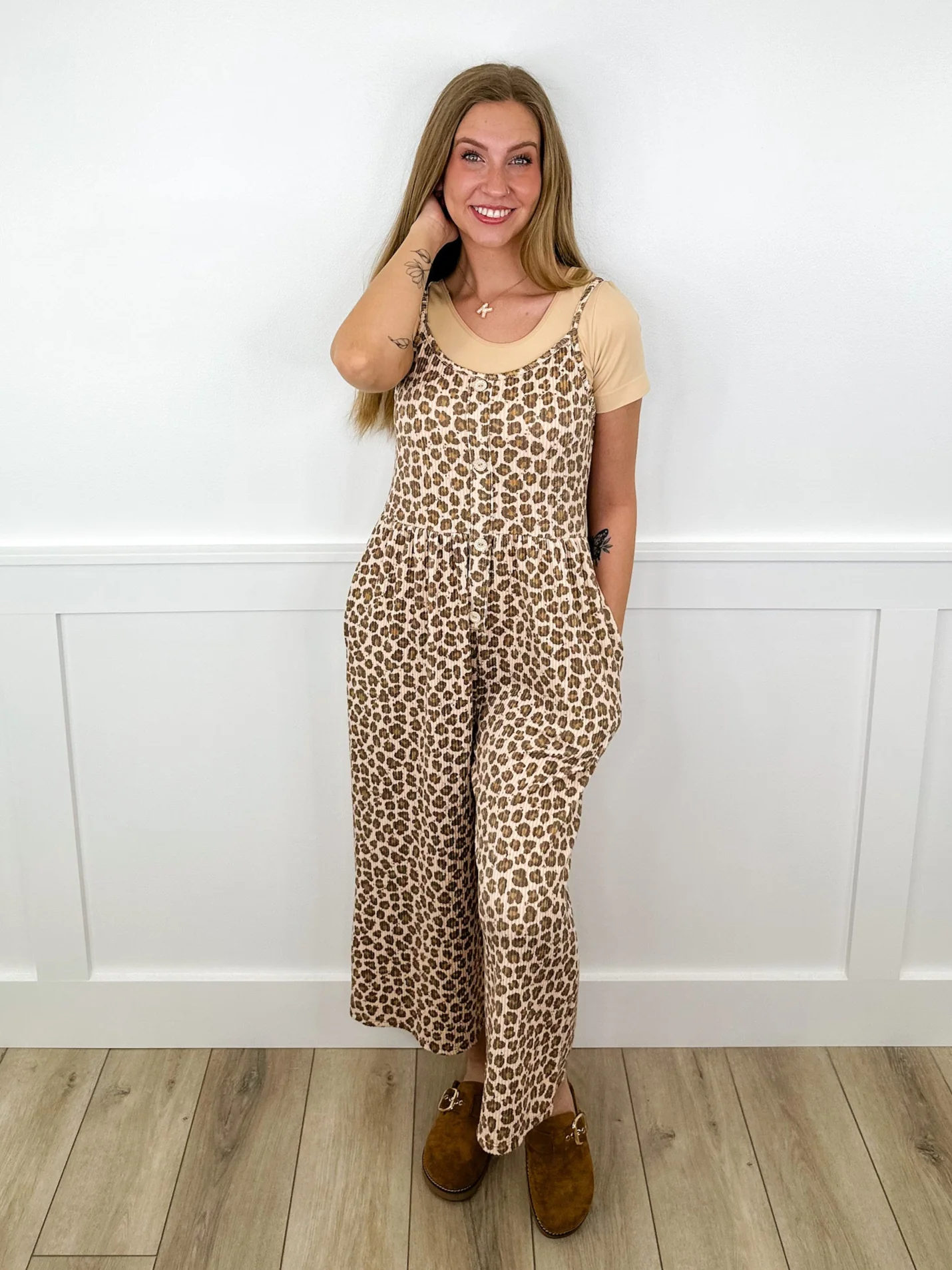Caught a Thrill Ribbed Leopard Avery Mae Cropped Jumpsuit