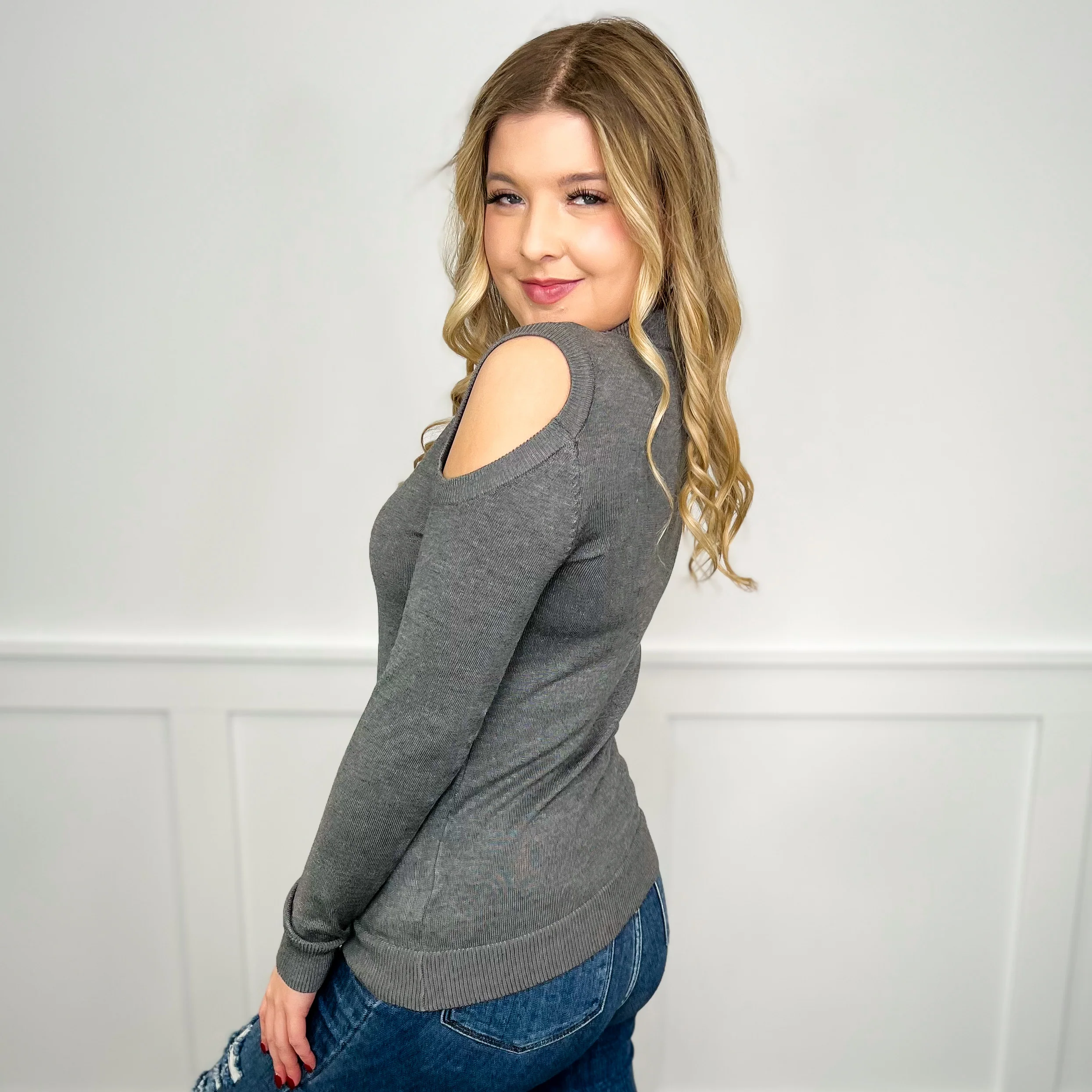 Cold Shoulder Rayon Blend Long Sleeve Avery Mae Top - 2 colors! - Image 3