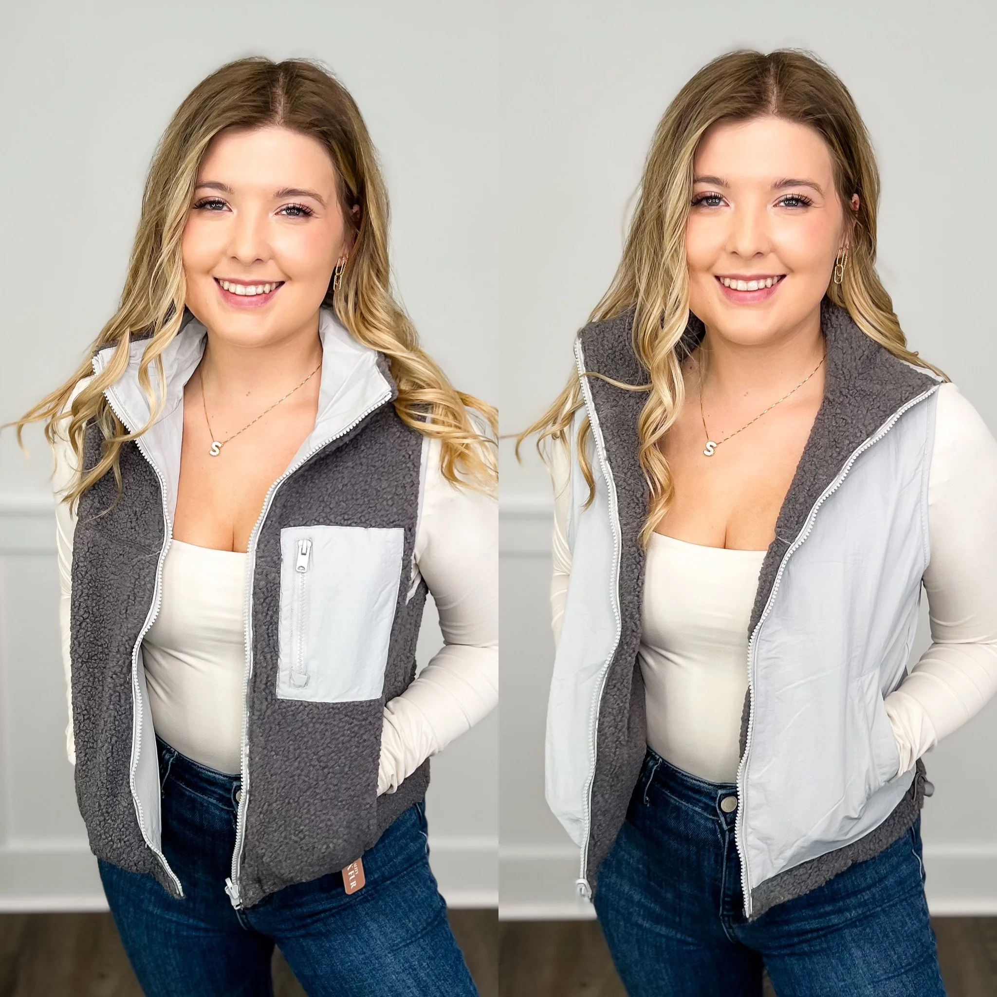 Cold Weather Sherpa Reversible Avery Mae Vest - 3 colors! - Image 3