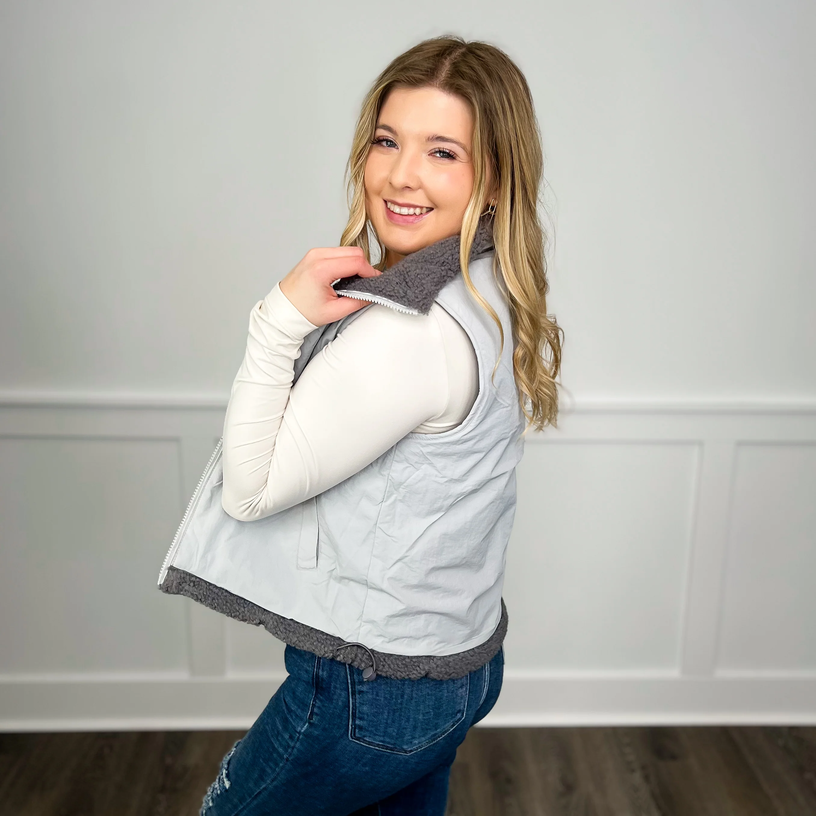Cold Weather Sherpa Reversible Avery Mae Vest - 3 colors! - Image 5