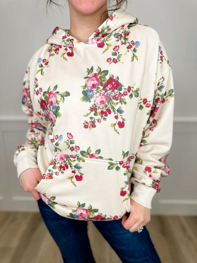 Comfort Core Cotton Bend Long Sleeve Ivory Avery Mae Hoodie Sweatshirt