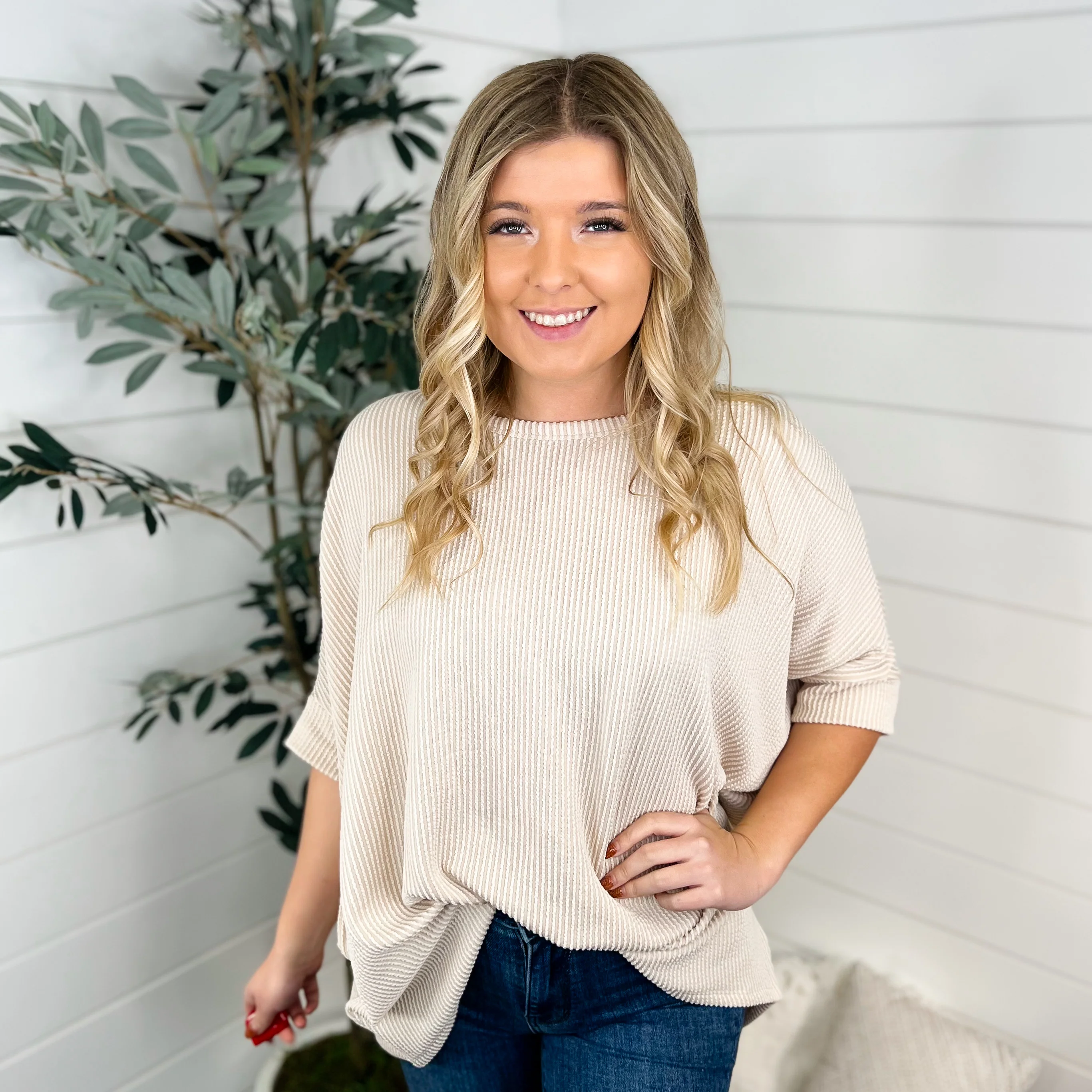 Complete Harmony Ribbed Dolmen Sleeve Avery Mae Top - 6 options! - Image 2