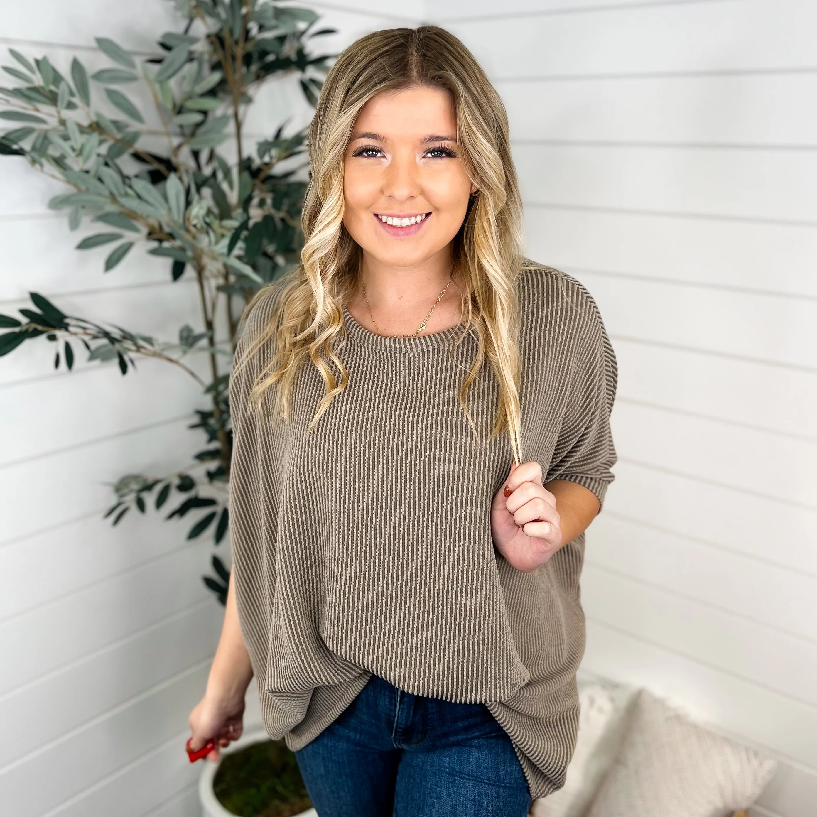 Complete Harmony Ribbed Dolmen Sleeve Avery Mae Top - 6 options! - Image 5