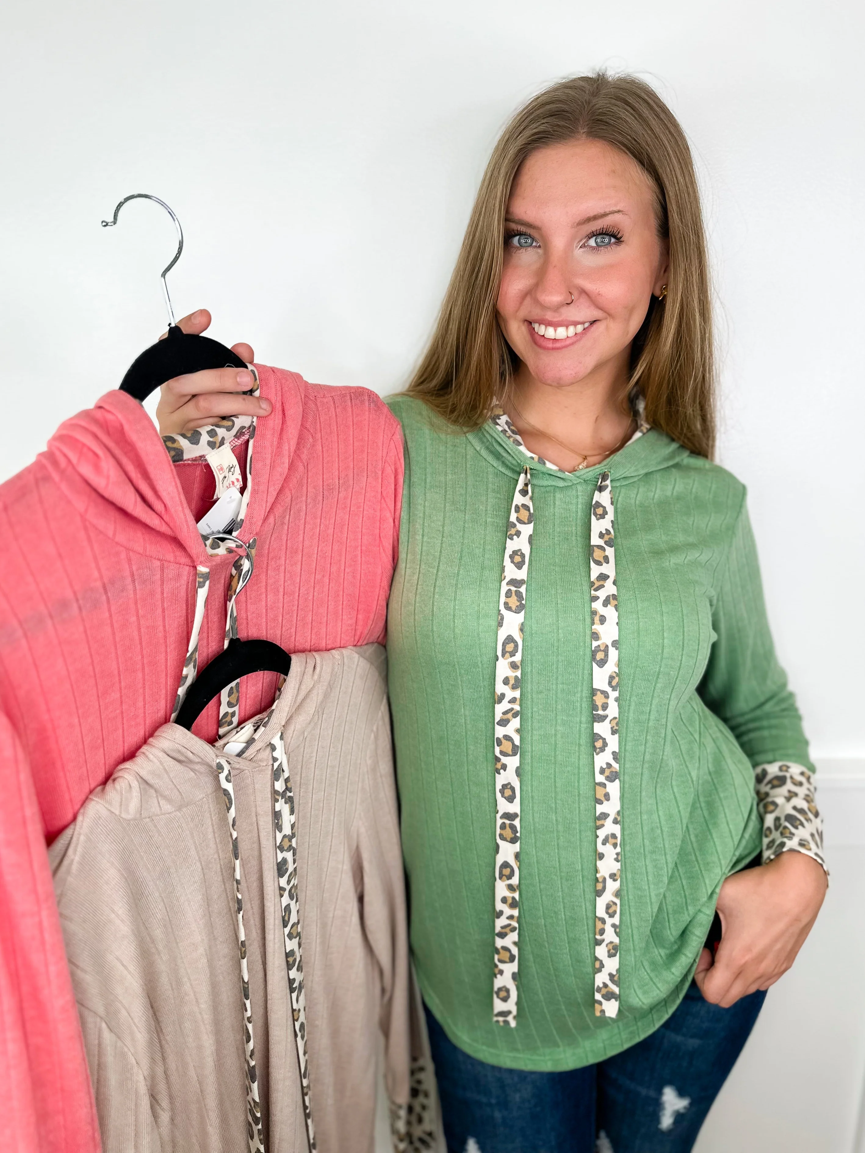Continue Forward Knit Long Sleeve Avery Mae Hooded Top - 3 colors!