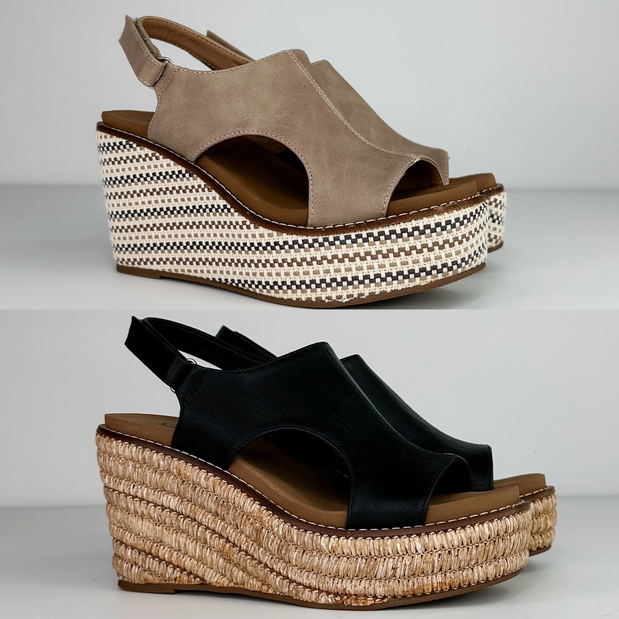 Corkys Back at it Again Faux Leather Wedges - 2 colors!