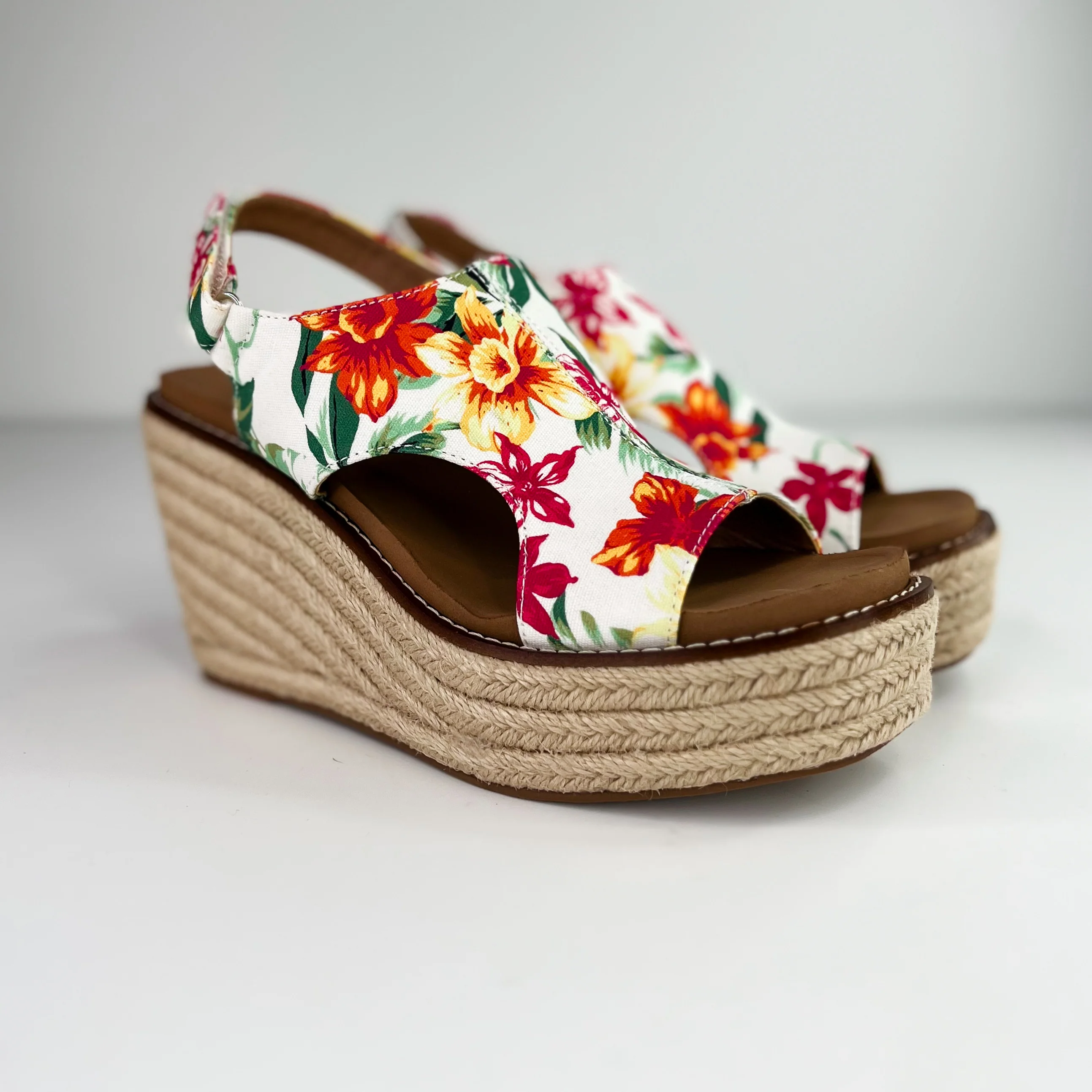 Corkys Time For the Tropics Canvas White Wedges