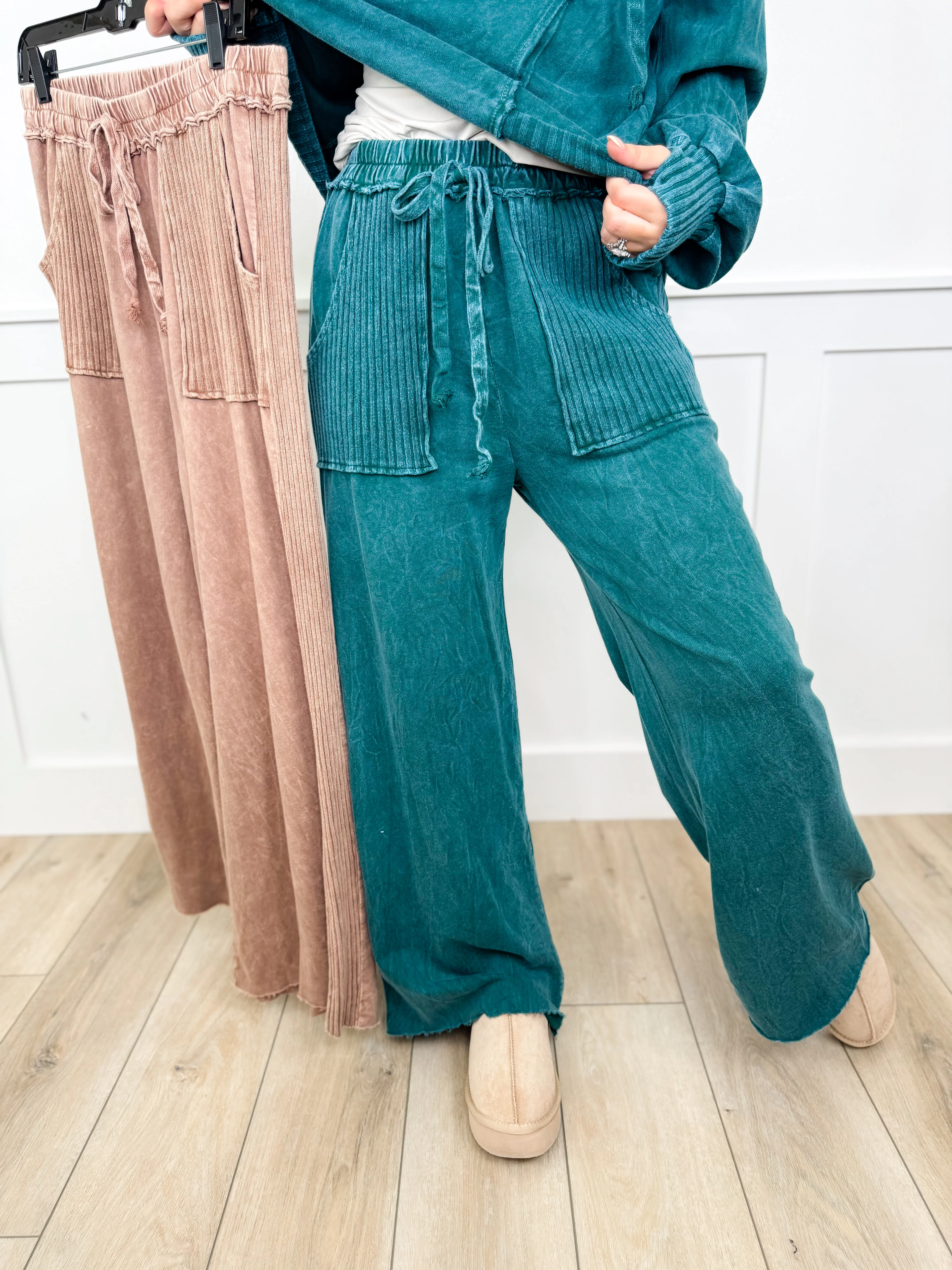 Cozy Day Approved High-Rise Cotton Wide Leg Avery Mae Bottoms - 2 colors!