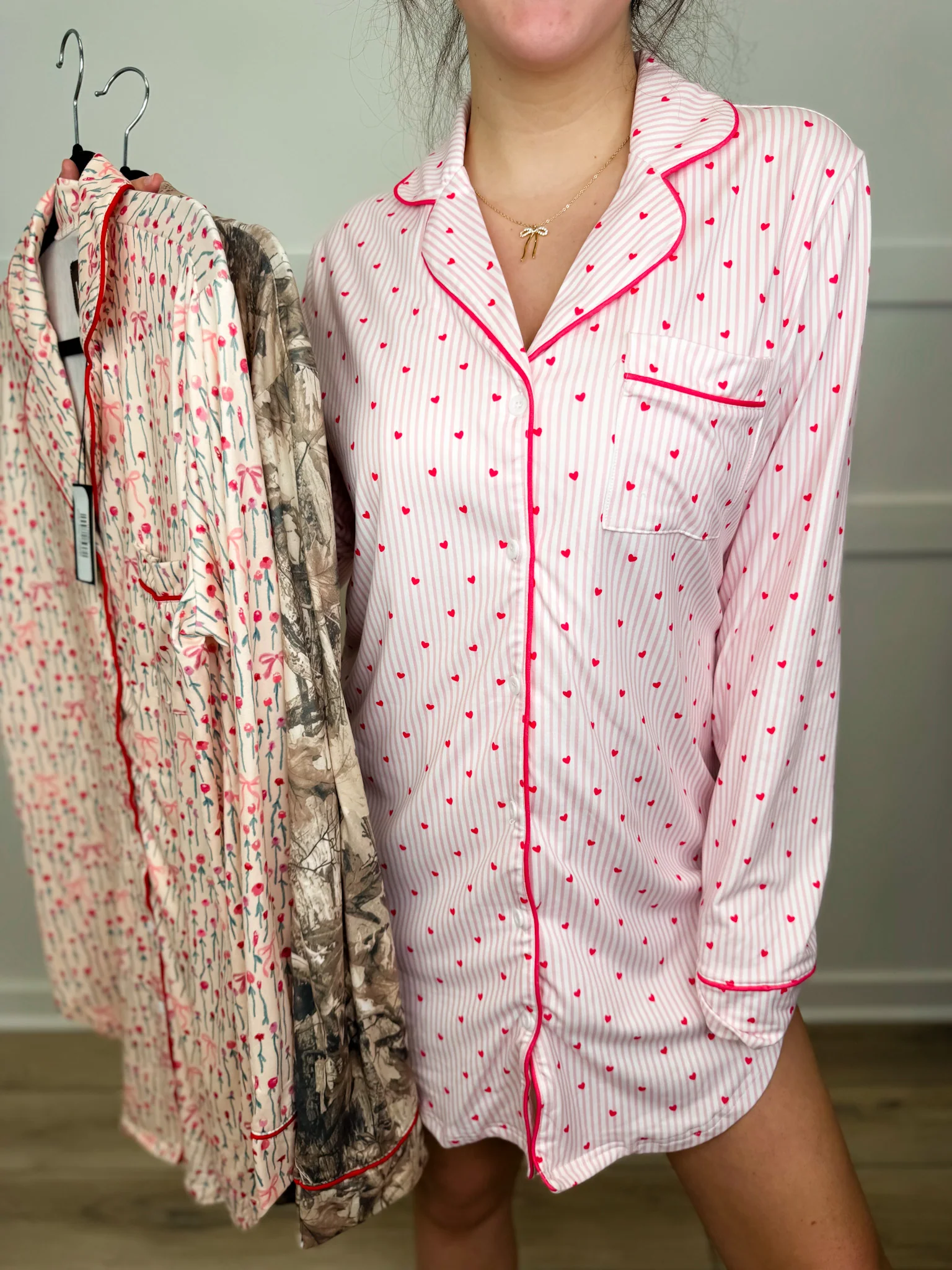 Cozy in Sleep Long Sleeve Avery Mae Button Up Night Dress - 3 options!
