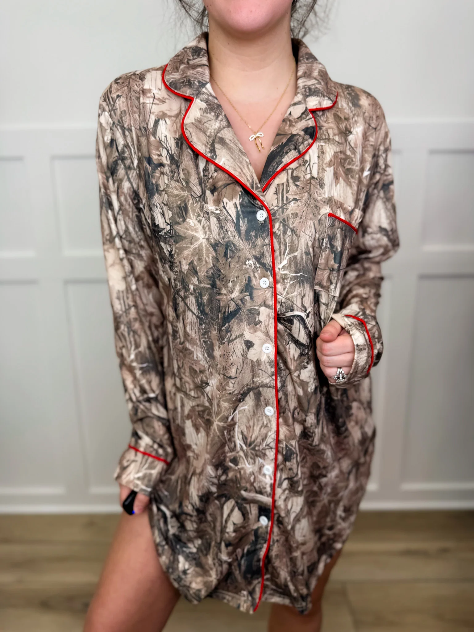 Cozy in Sleep Long Sleeve Avery Mae Button Up Night Dress - 3 options! - Image 4