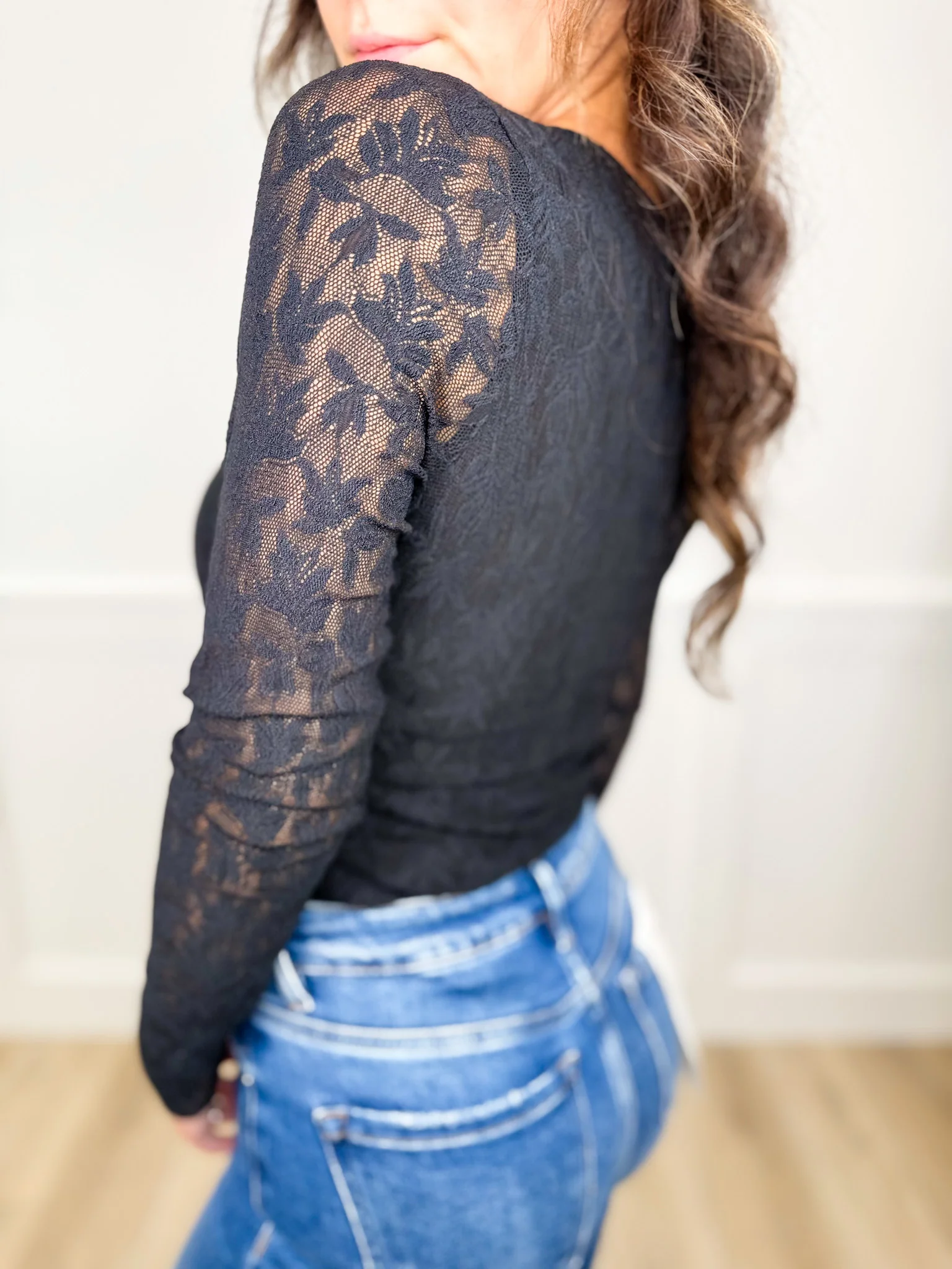 Crazy in Love Lace Long Sleeve Avery Mae Bodysuit Top - 3 colors! - Image 5