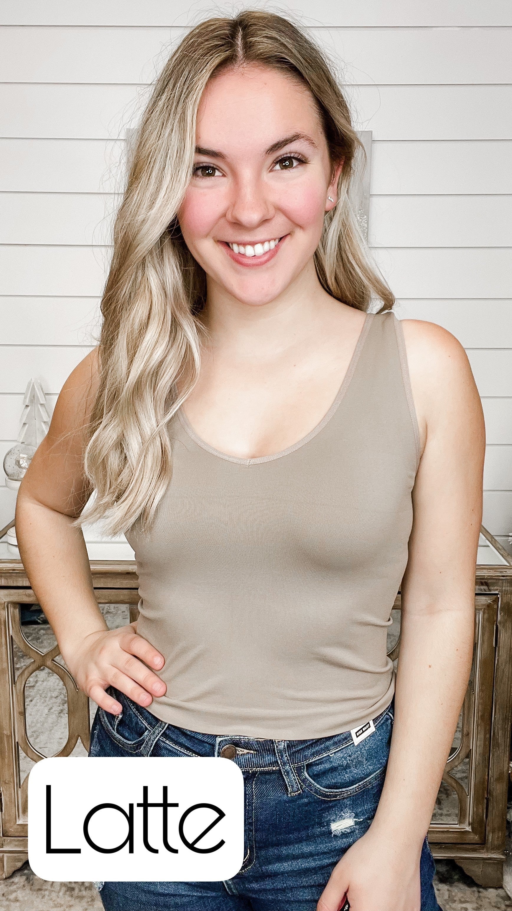 Cropped Basic Reversible V & Scoop Neck Tank Top - 17 colors! - Image 14