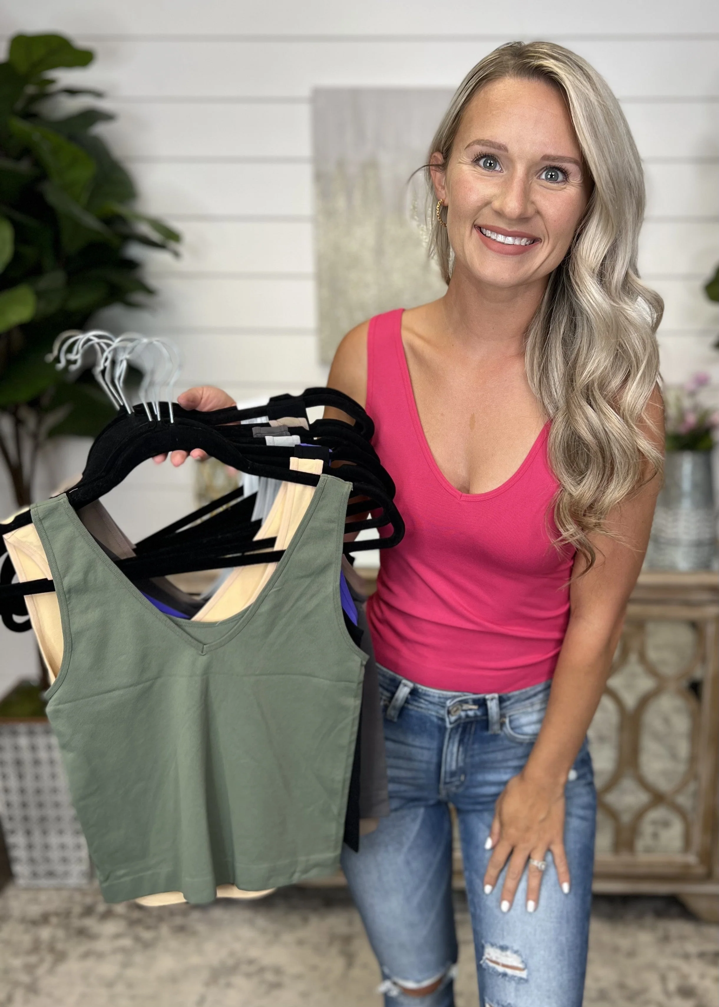 Cropped Basic Reversible V & Scoop Neck Tank Top - 17 colors! - Image 21