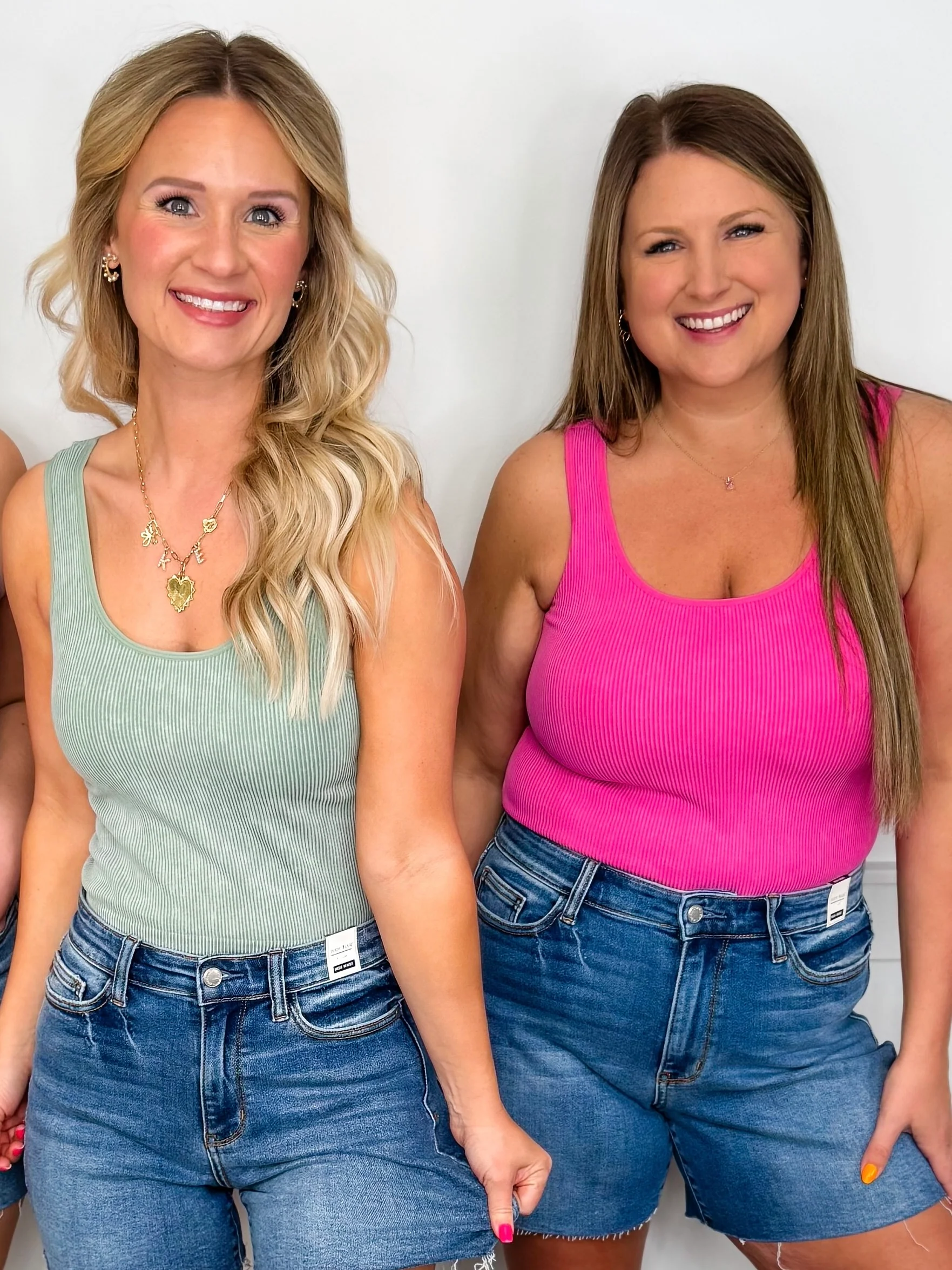 Cropped Ribbed Basic Reversible V & Scoop Neck Tank Top - 12 colors!