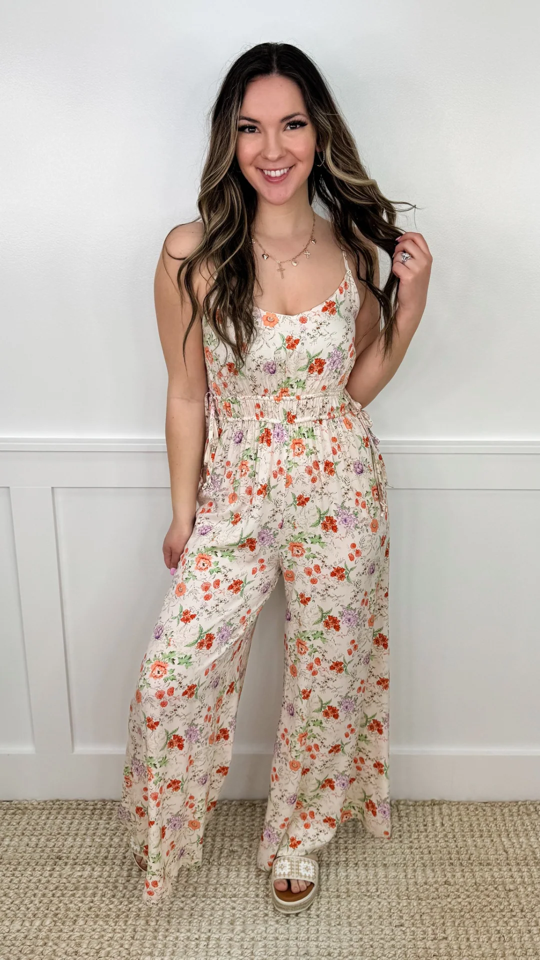 Dancing Through Sunshine Rayon Cream Avery Mae Jumpsuit - Image 3