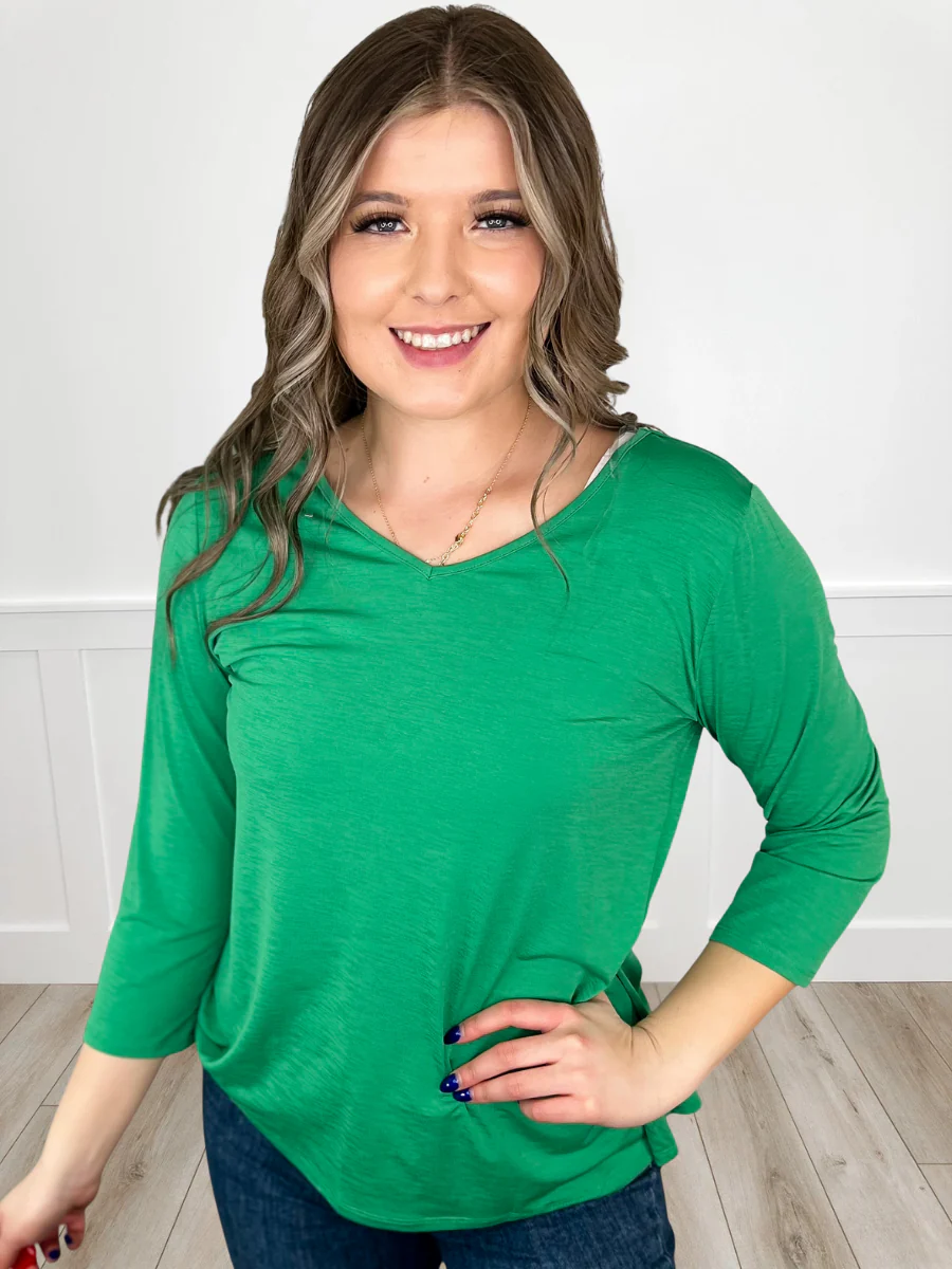 Dear Scarlett All the Feelings Wrinkle-Free 3/4 Sleeve Top - 8 colors! - Image 8