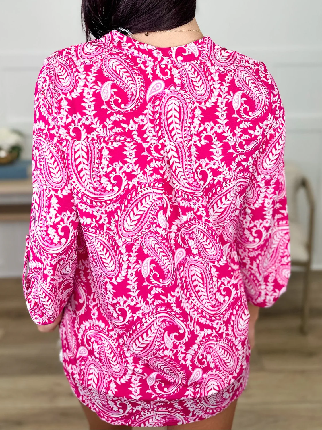 Dear Scarlett Even Better Wrinkle-Free 3/4 Sleeve Pink Gabby Top - Image 2