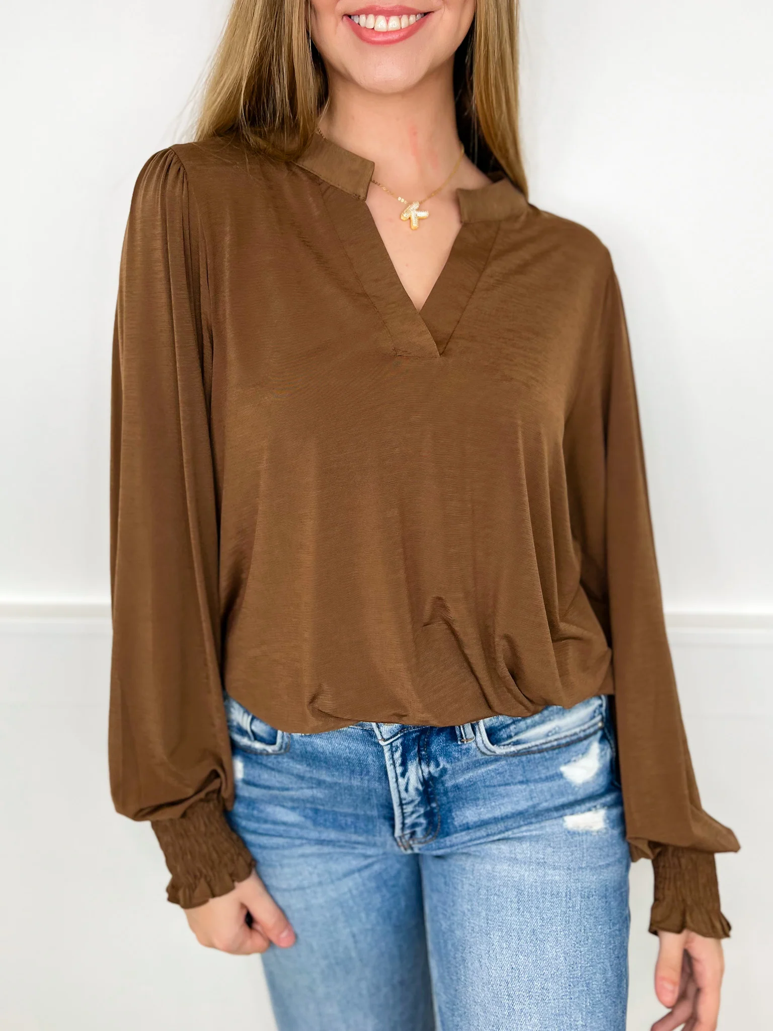 Dear Scarlett Frozen in Time Wrinkle-Free Long Sleeve Gabby Top - 5 colors! - Image 2