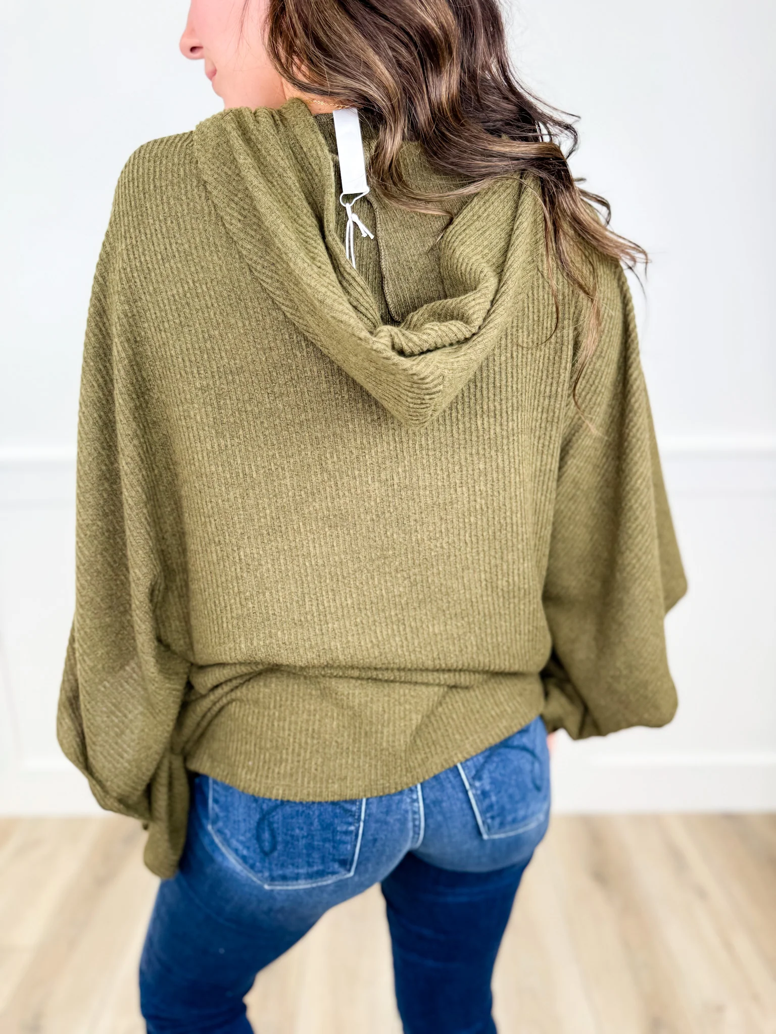 Dear Scarlett Just as I Thought Ribbed Short Sleeve Hooded Poncho Top - 8 colors! - Image 11