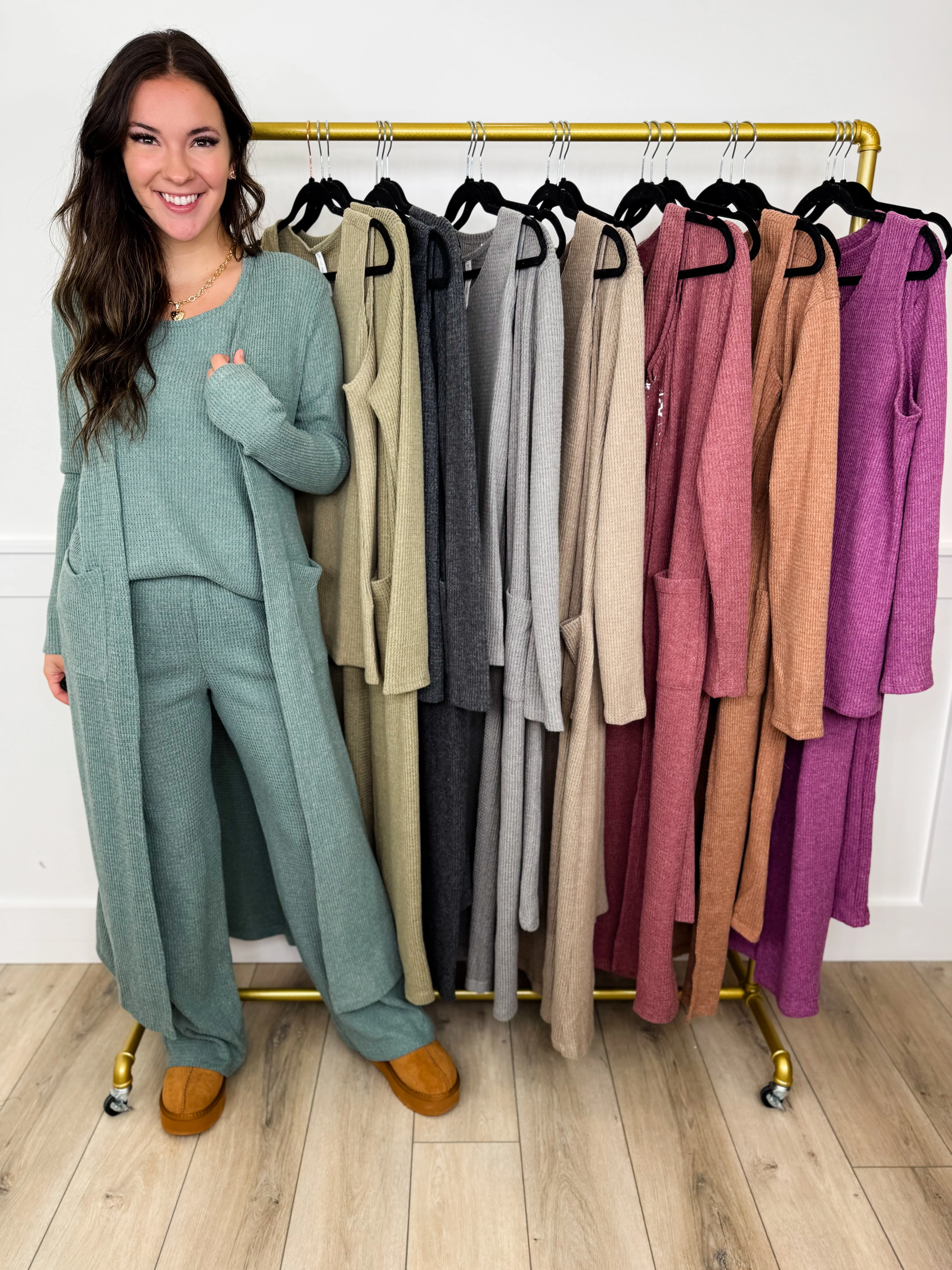 Dear Scarlett Just Trust Me High-Rise Knit Wide Leg Lounge Set - 8 colors!