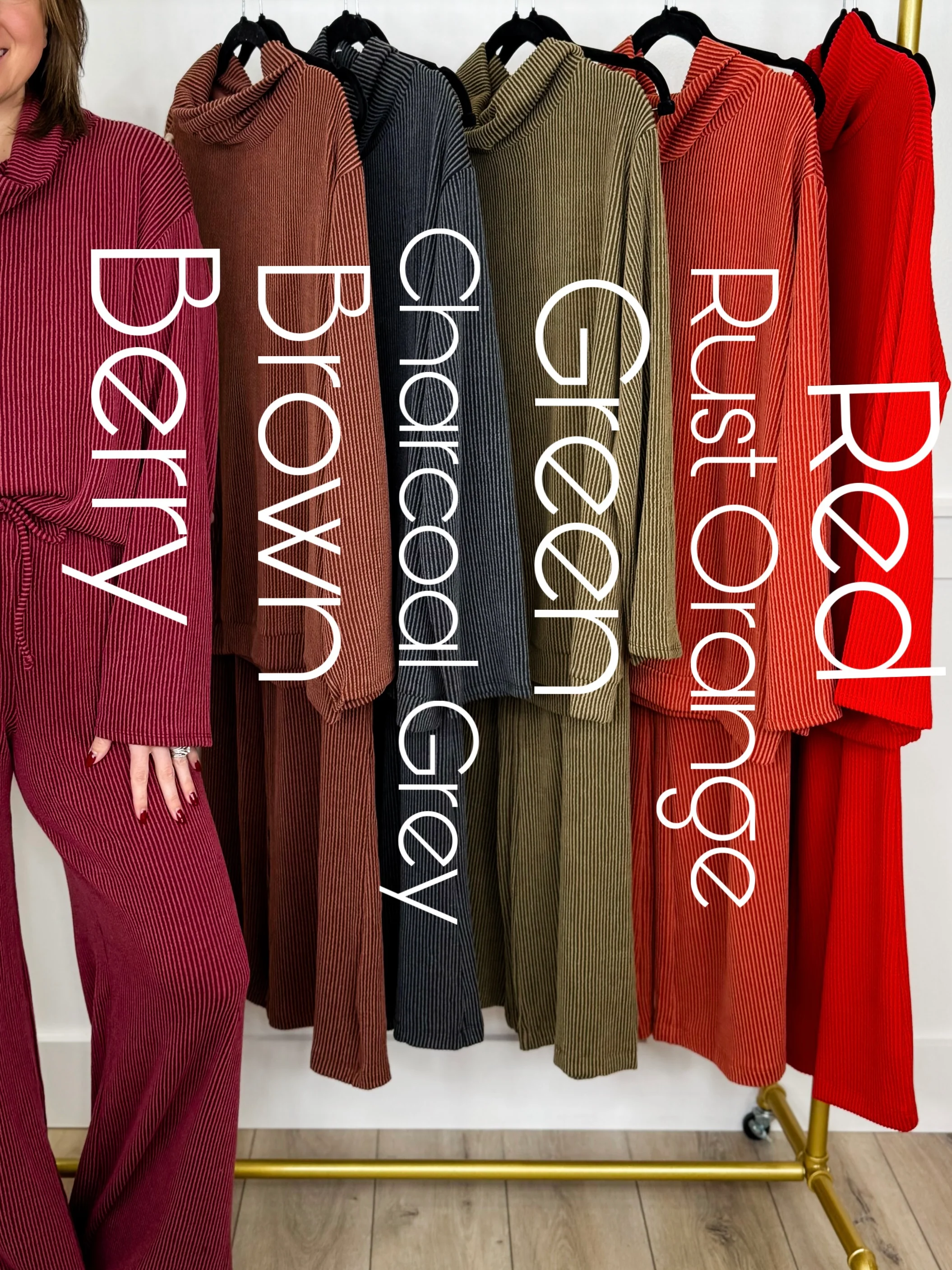 Dear Scarlett Soft Moments High-Rise Ribbed Wide Leg Set - 6 colors! - Image 2