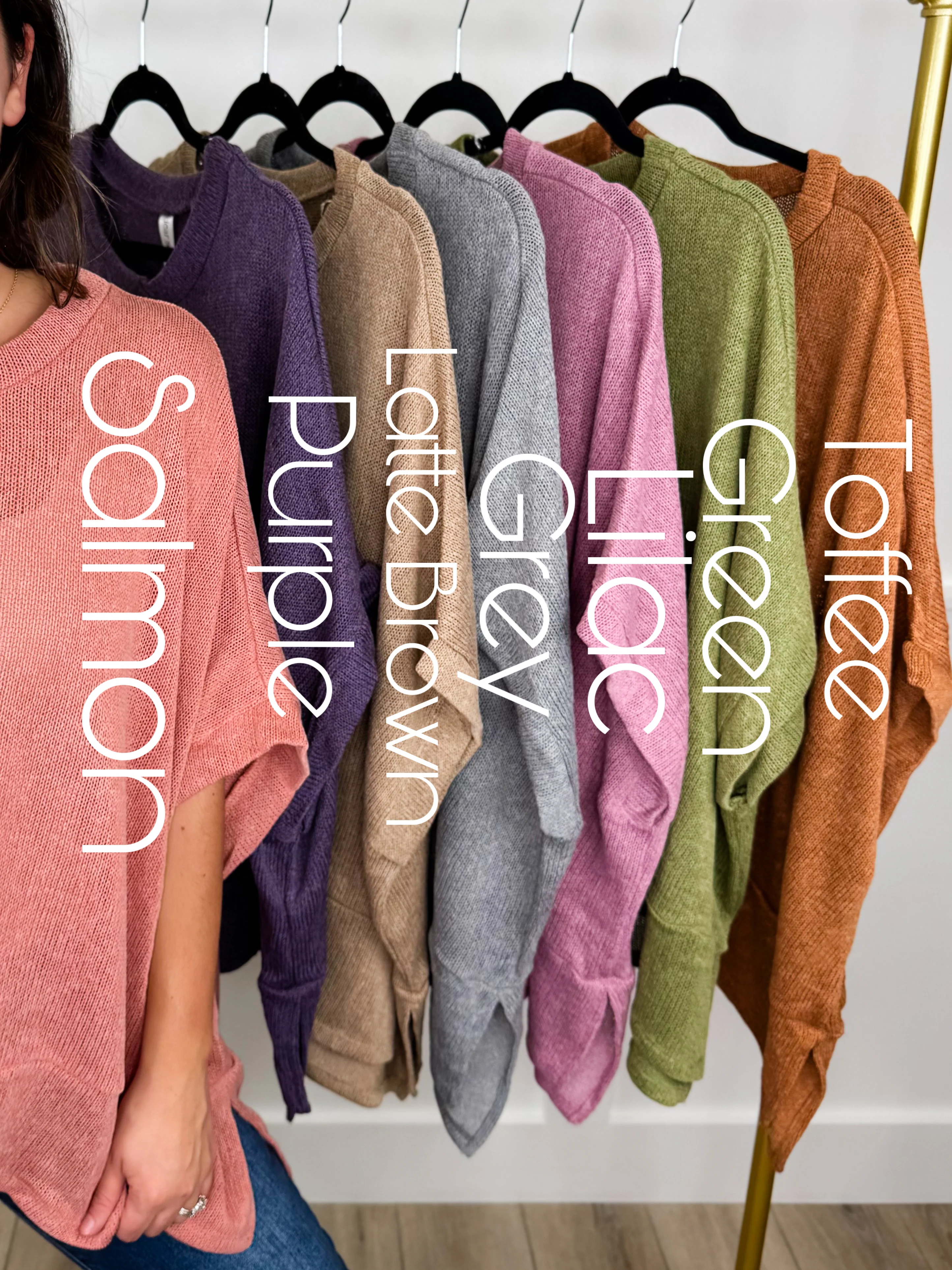 Dear Scarlett Strong Spirit Knit Short Sleeve Sweater Poncho Top - 7 colors! - Image 2