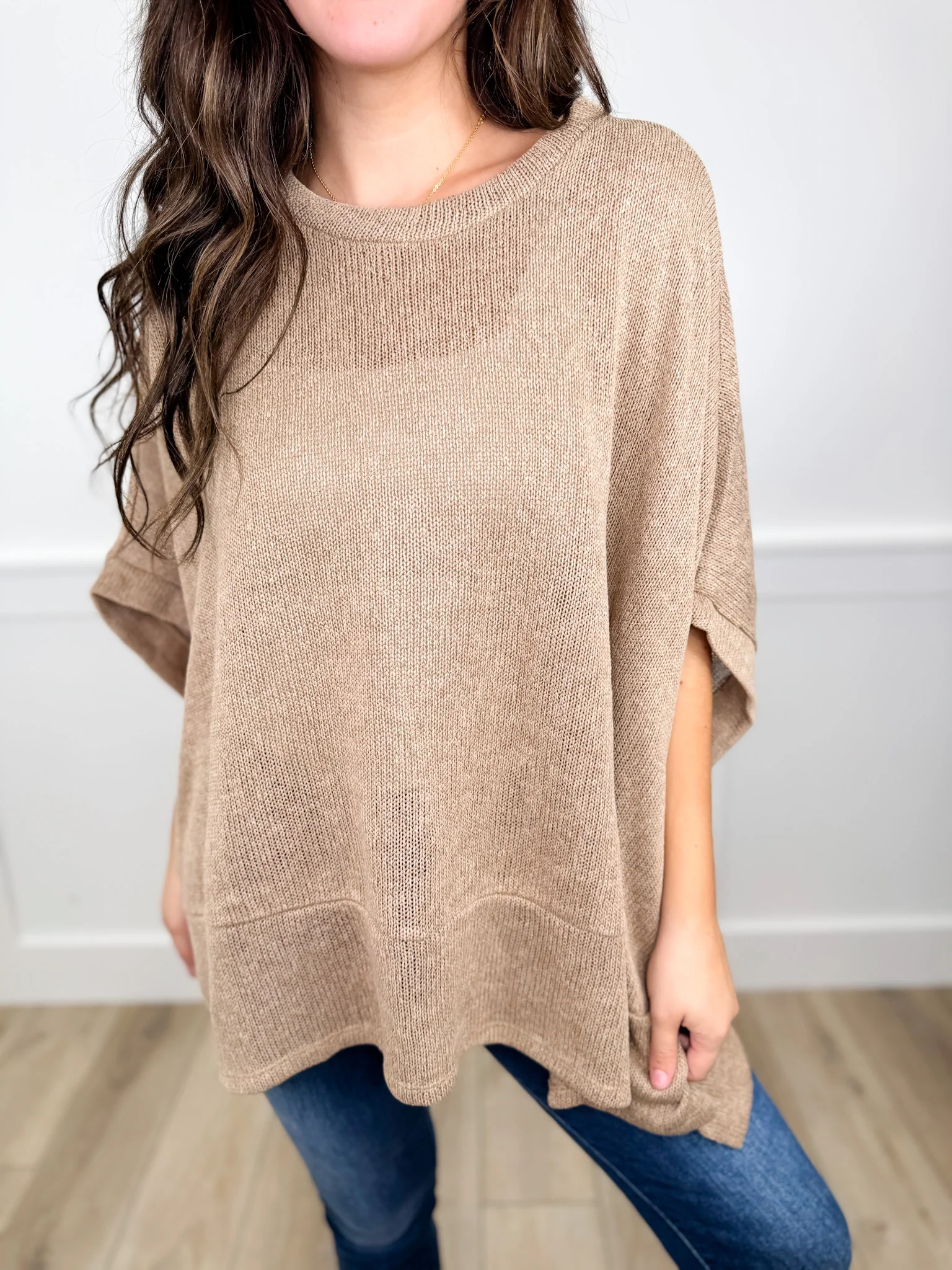 Dear Scarlett Strong Spirit Knit Short Sleeve Sweater Poncho Top - 7 colors! - Image 7