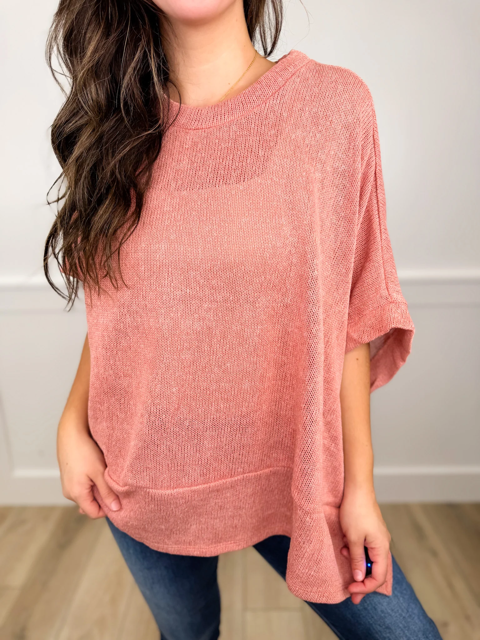 Dear Scarlett Strong Spirit Knit Short Sleeve Sweater Poncho Top - 7 colors! - Image 9