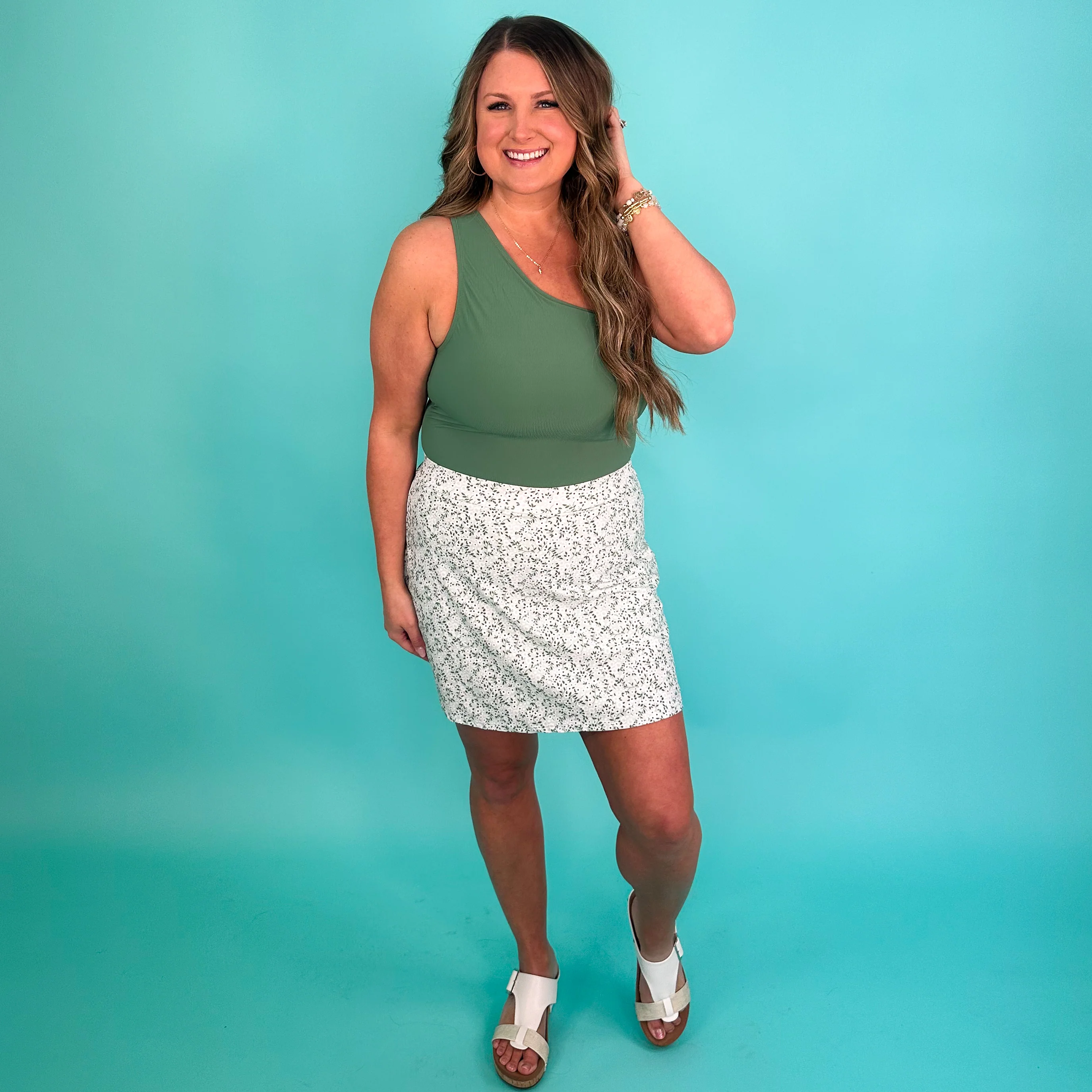 Dive in High-Rise Green Swim Skort *FINAL SALE* - Image 2