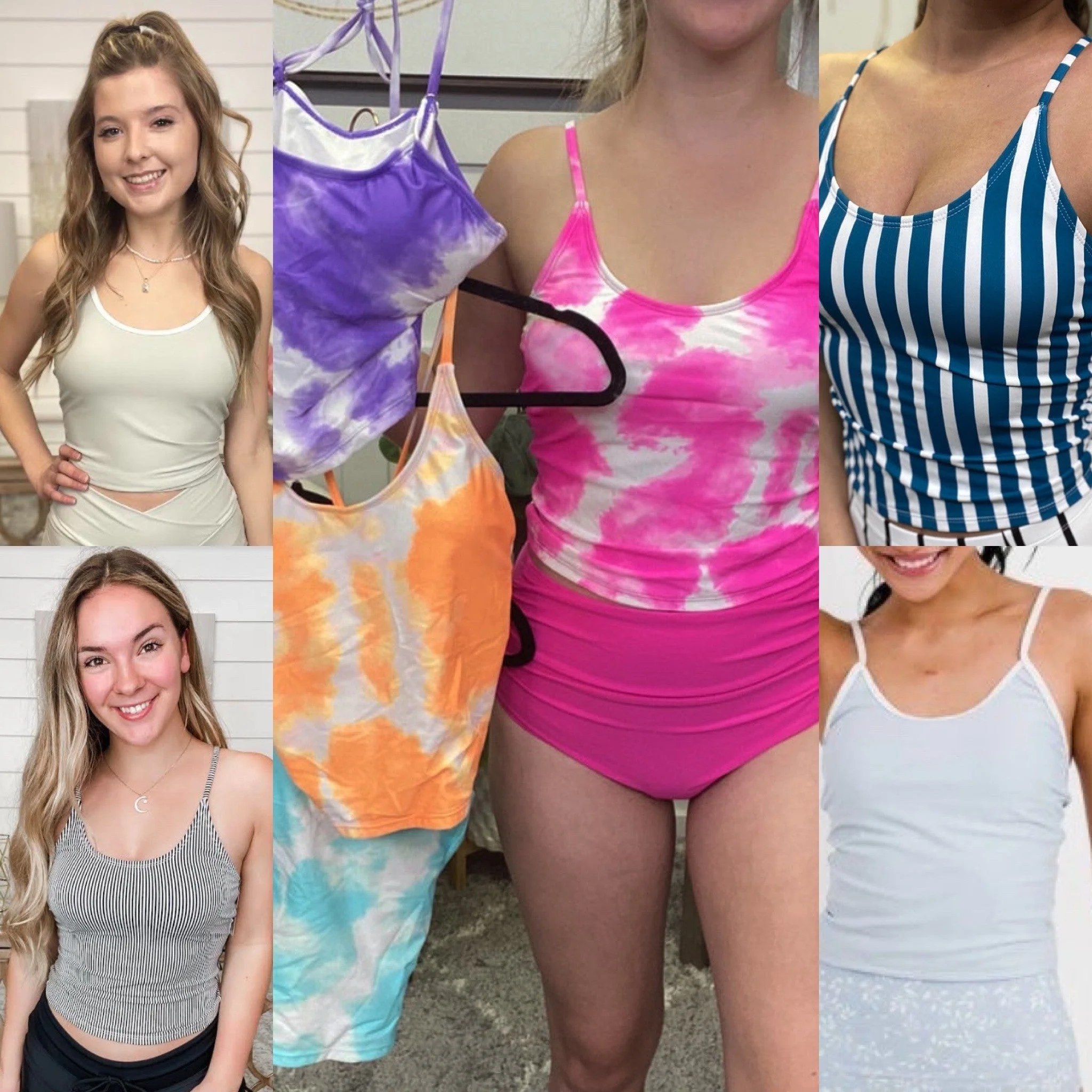 Coral Reef Sunset Hughes Dive in Swim Top - 8 colors!