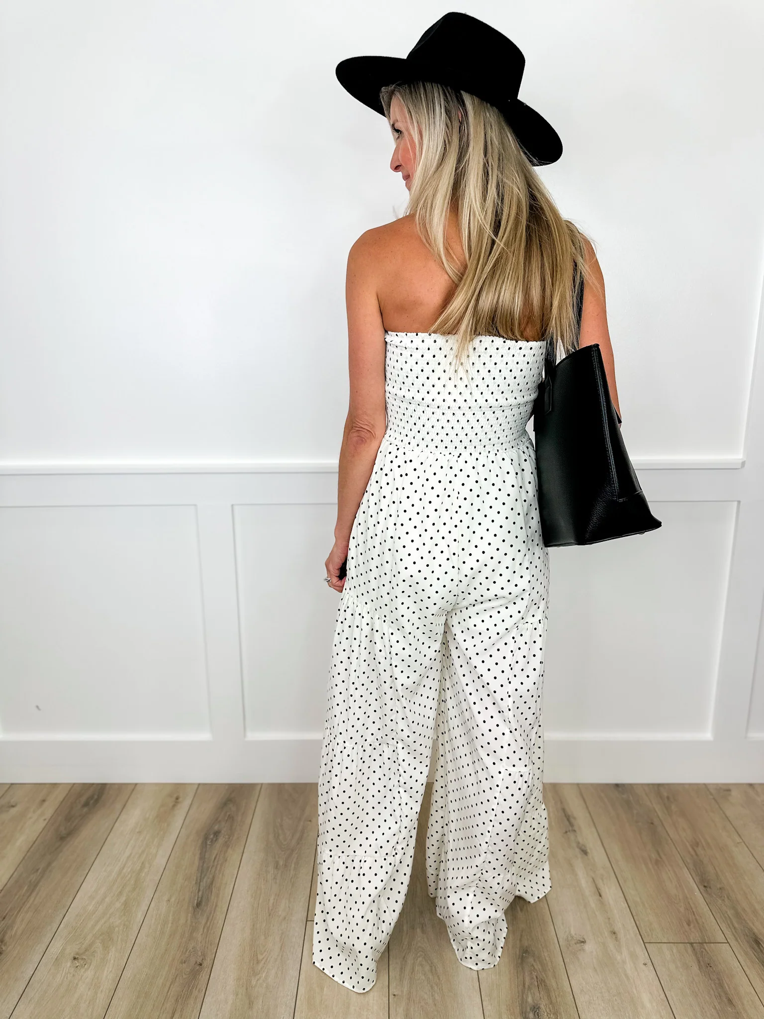 Dot Dash Diva Lightweight Strapless Cream Avery Mae Jumpsuit - Image 3