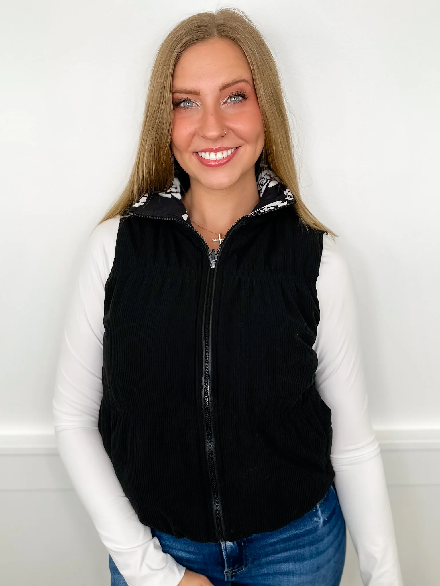 Double the Fun Ribbed Reversible Avery Mae Puffer Vest - 2 colors! - Image 3