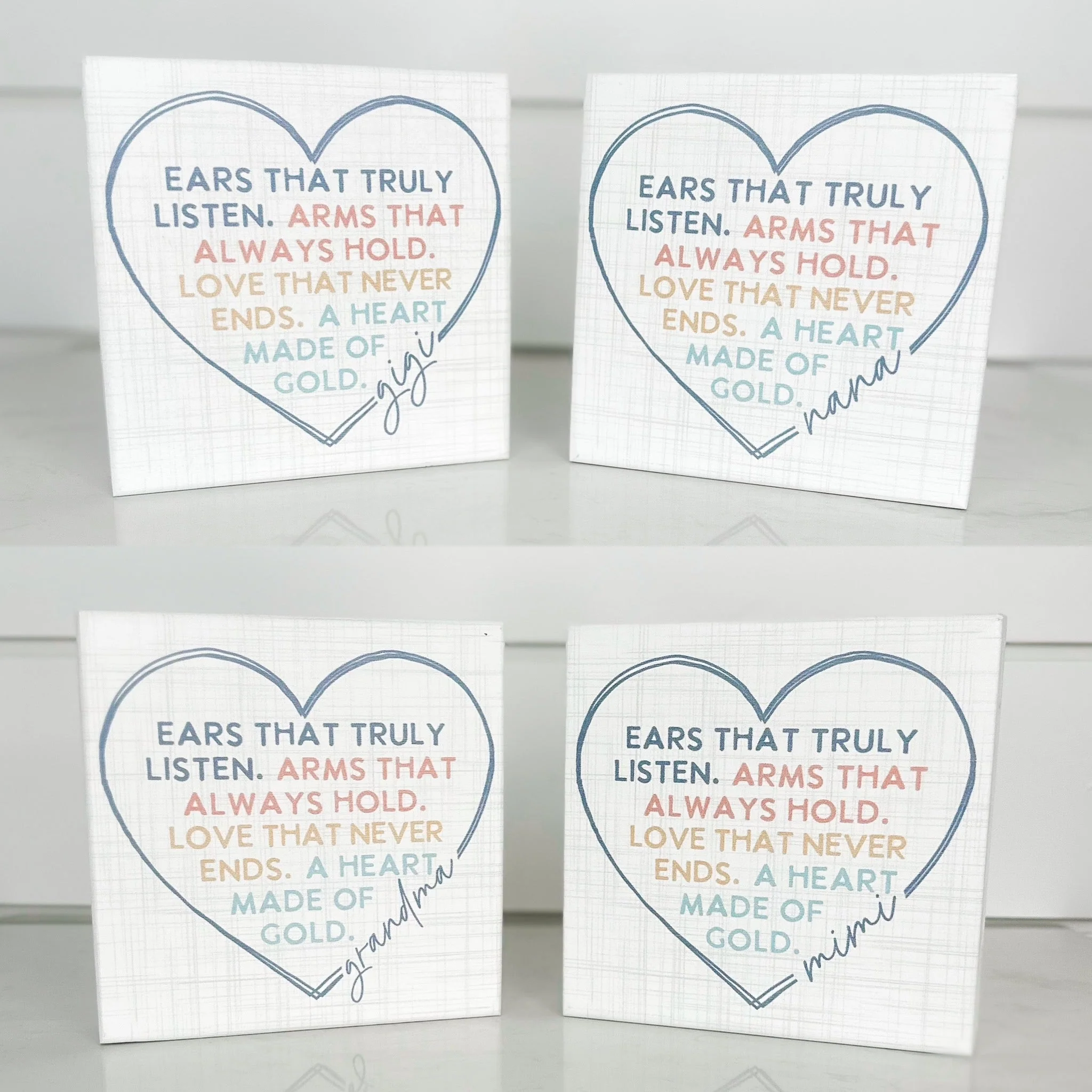 Ears That Listen Wood White Shelf Sitter - 4 options!