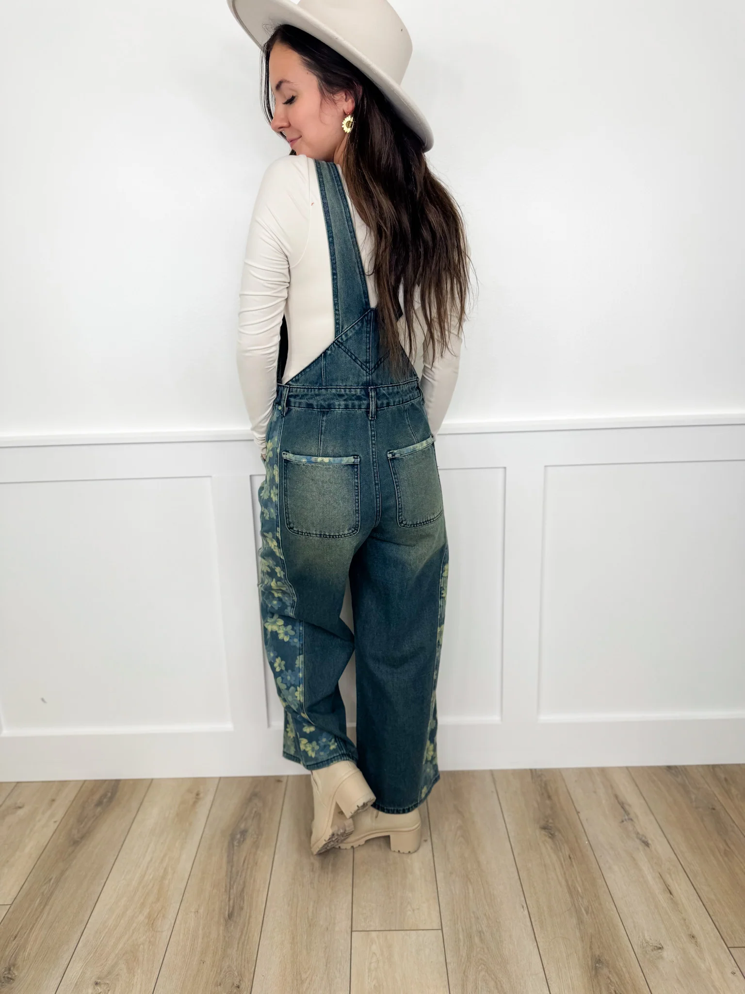 Easel Choosing Courage Cotton Blend Dark Wash Overalls - Image 4