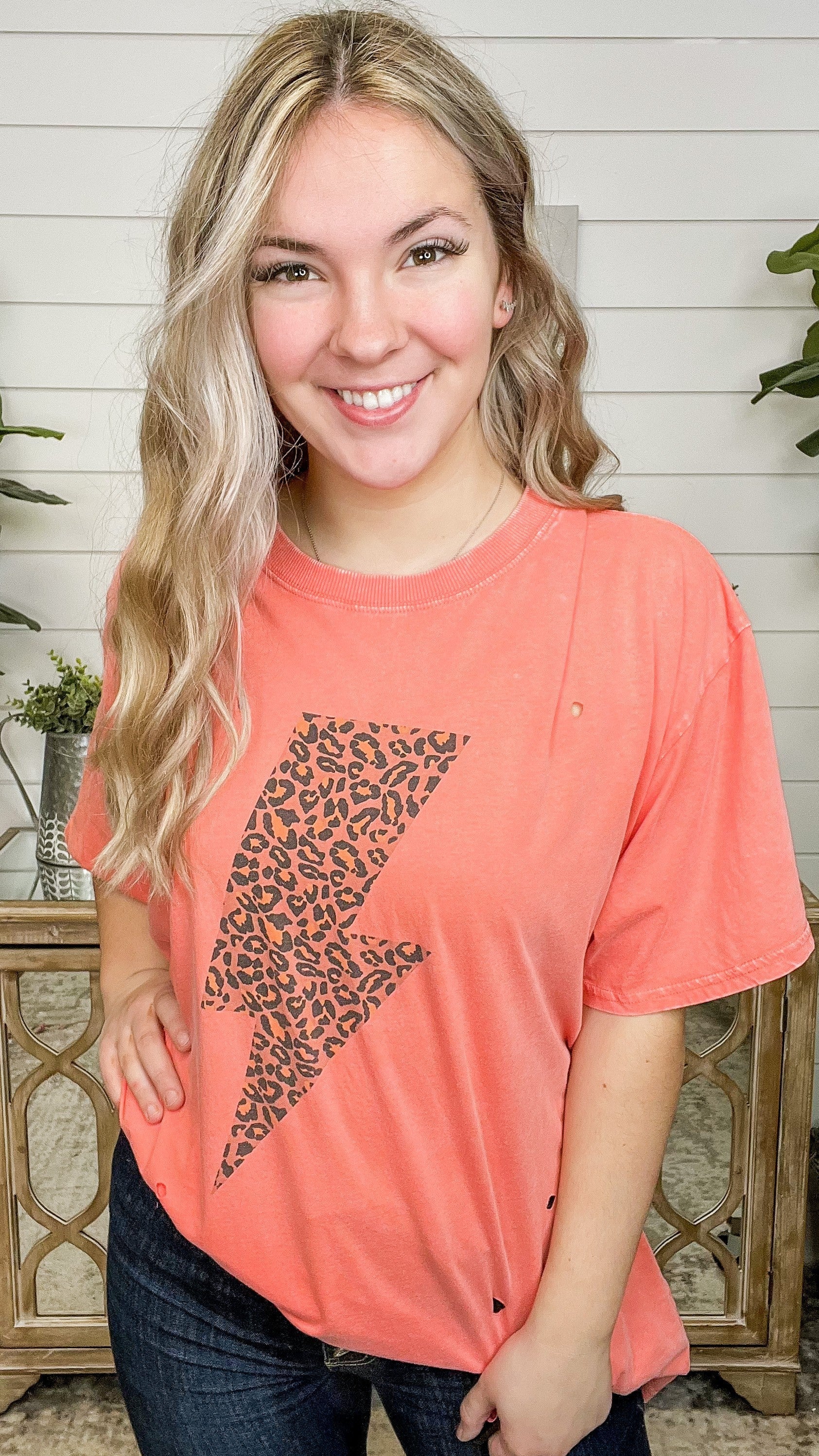 Easel Electrifying Lightning Bolt Cotton Short Sleeve Oversized Graphic Top - 9 colors! - Image 2