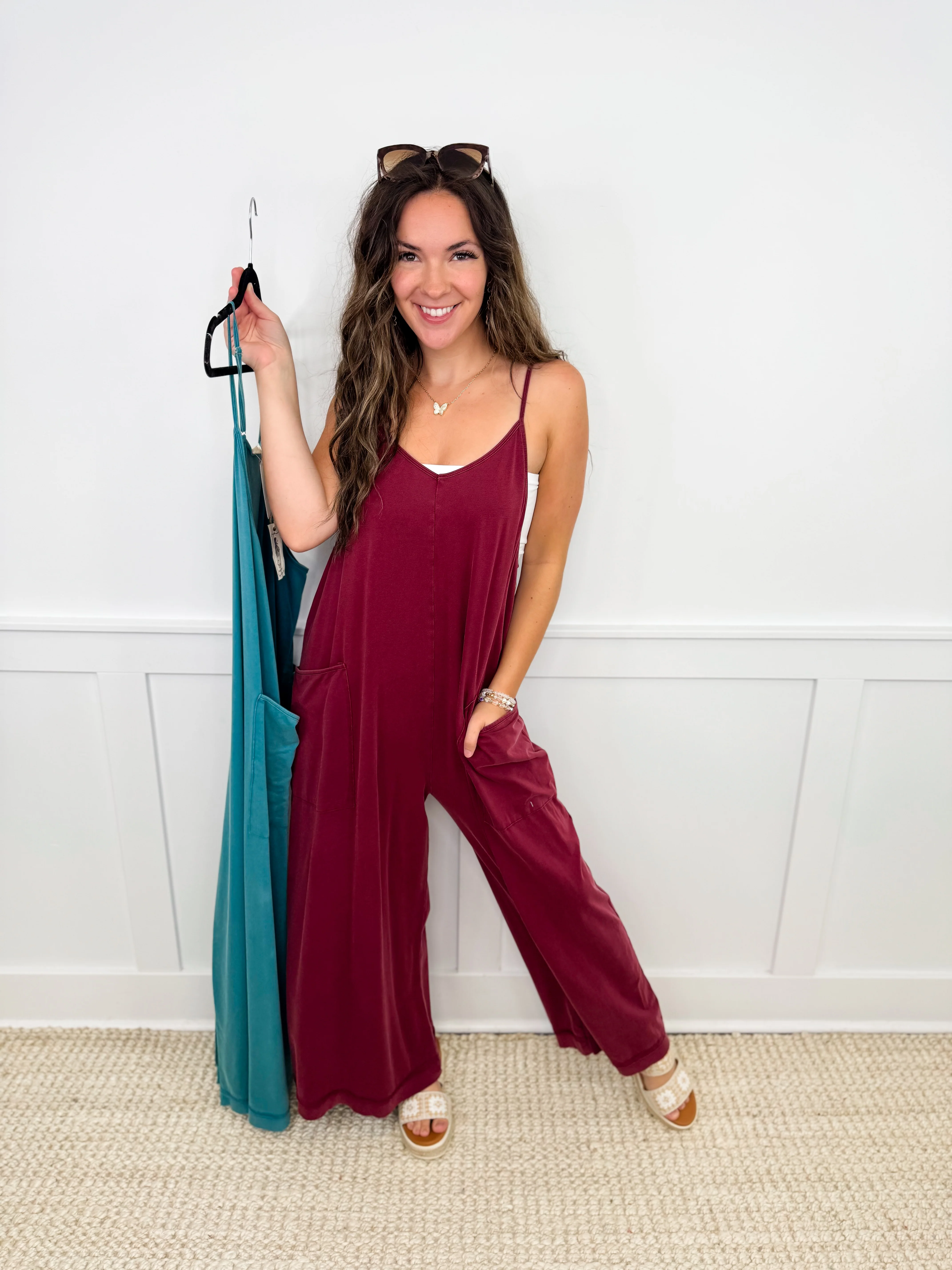 Easel Keep it Casual Cotton Blend Jumpsuit - 2 colors!